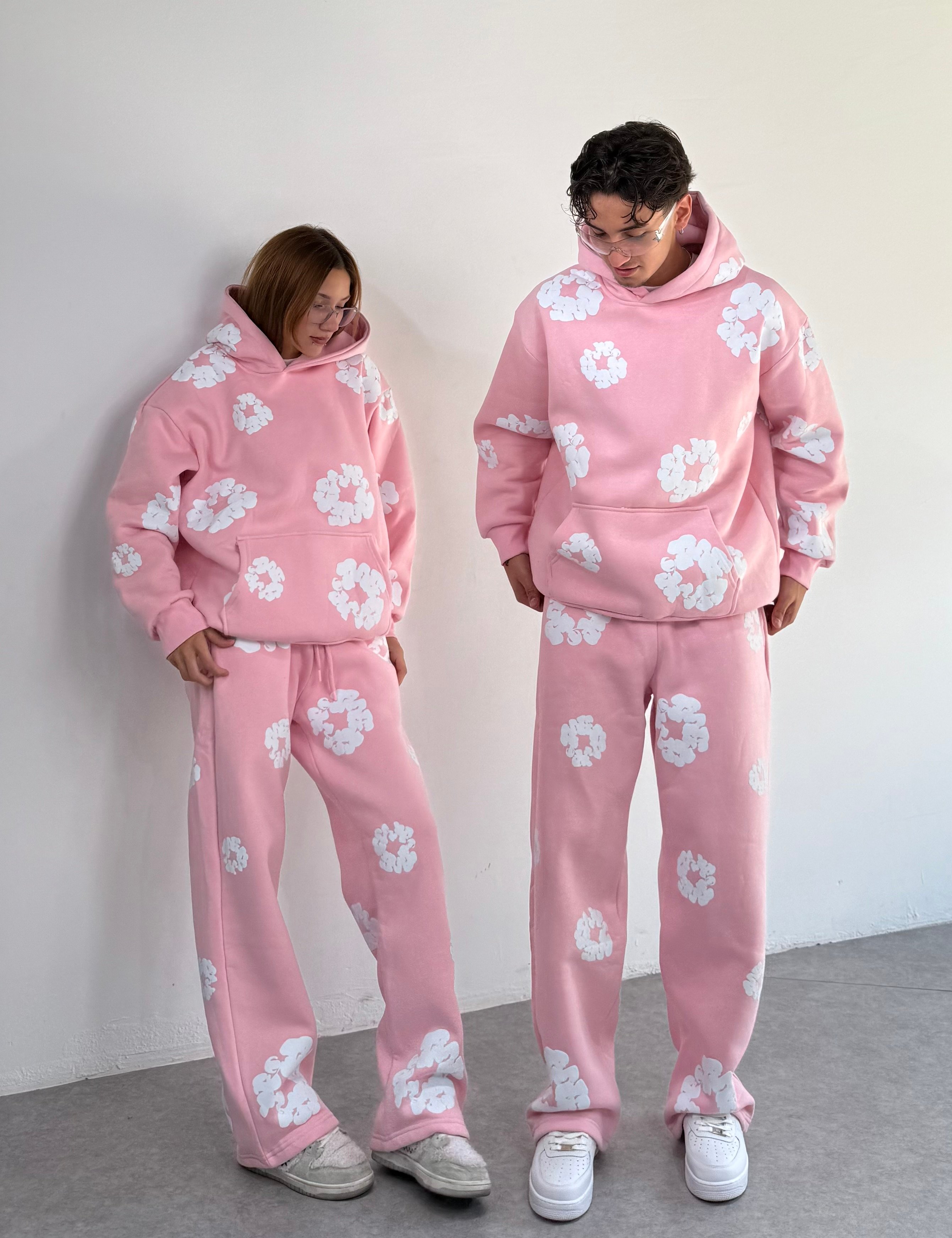 D.Tears Baskılı Oversize Eşofman Takımı  - Pembe