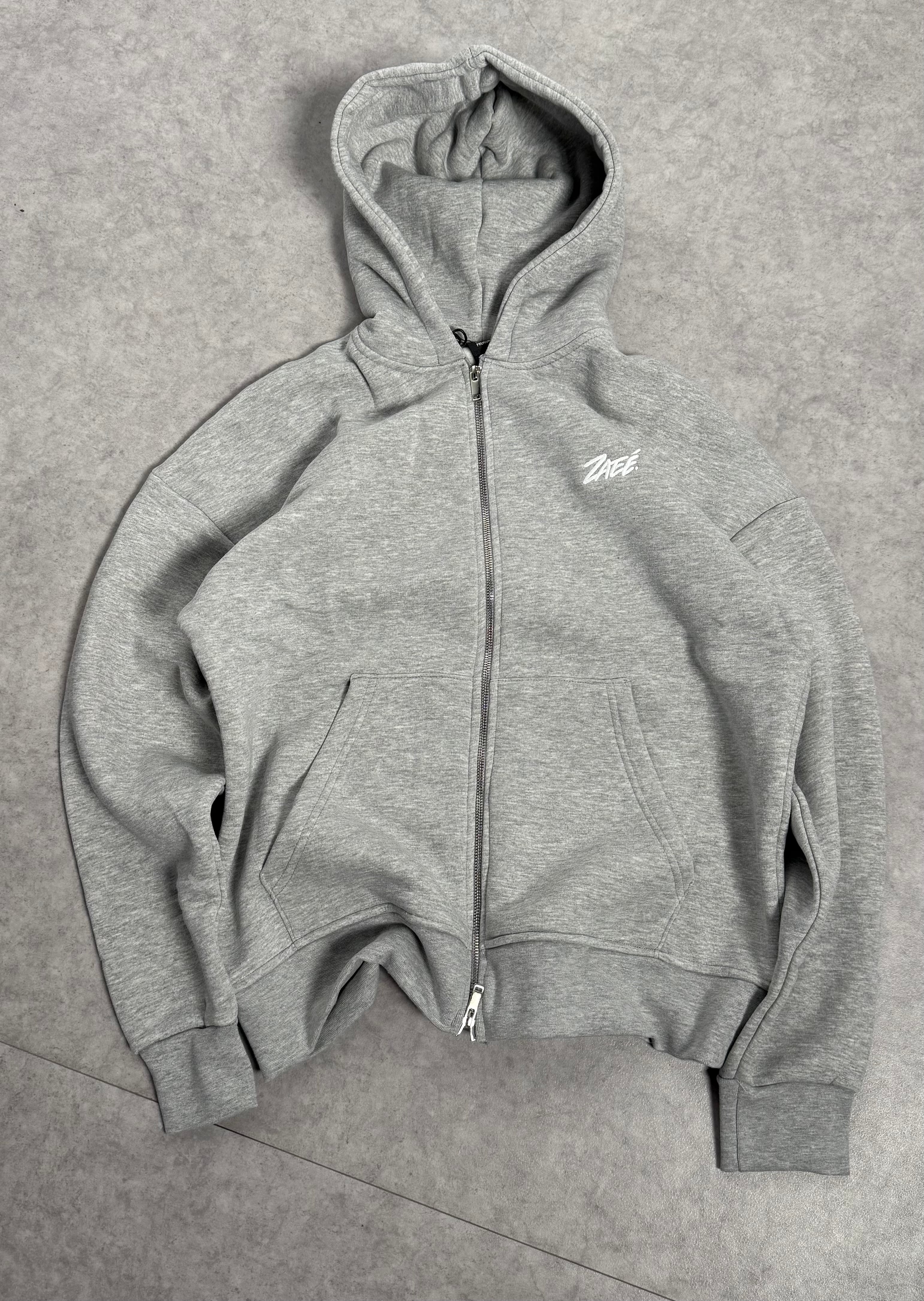 ZAEE Double Zipp Oversize Hoodie - Gri