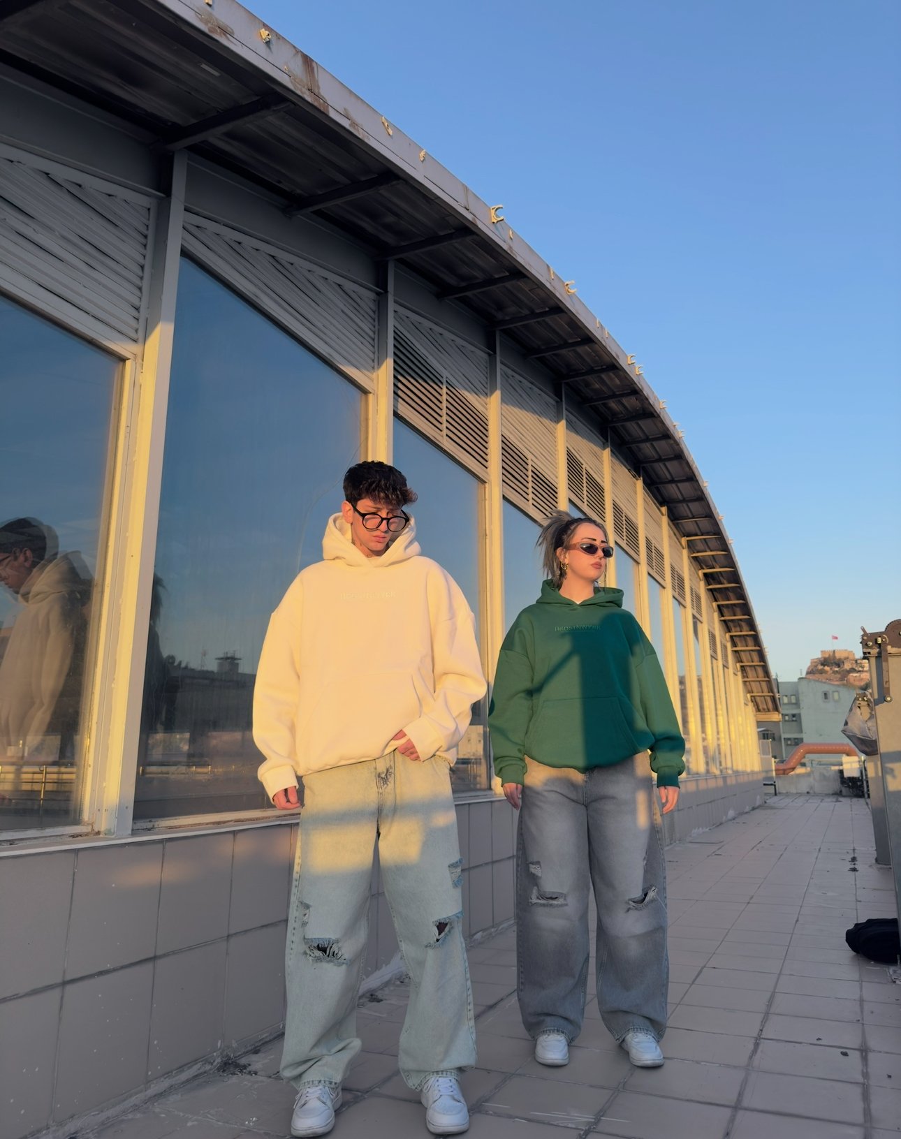 HS Nakışlı Oversize Premium Sweatshirt