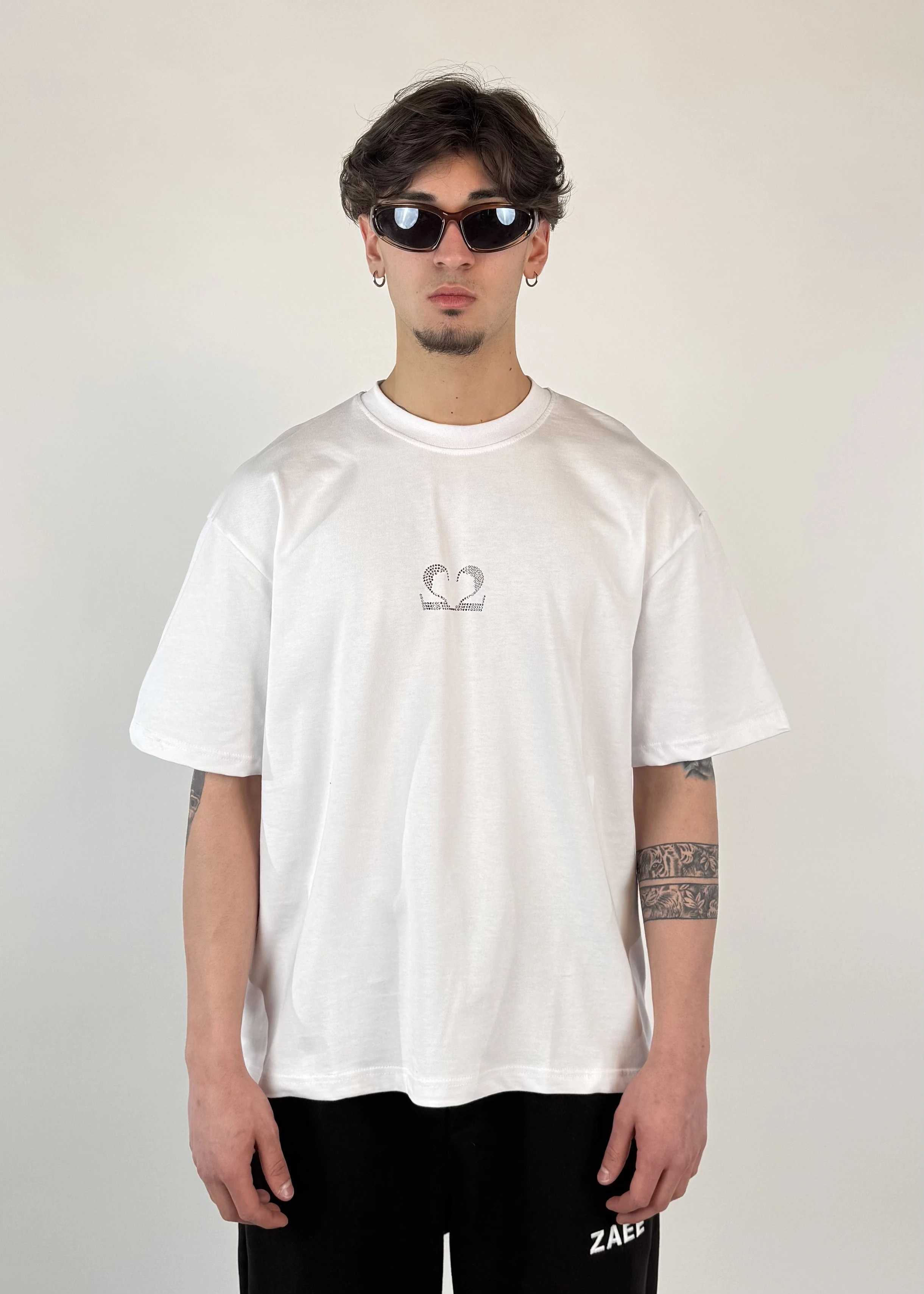 2M motive Taşlı Oversize T-shirt