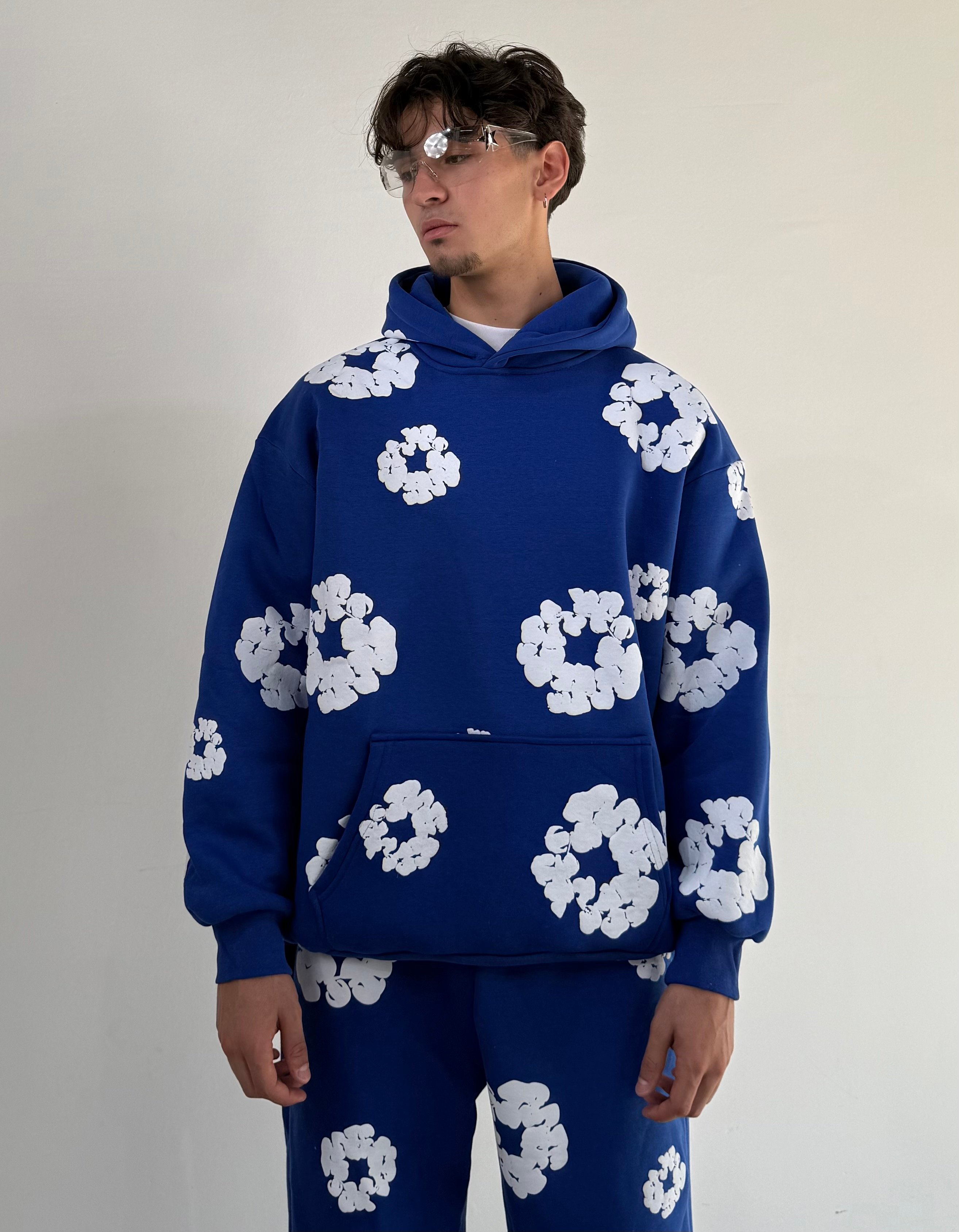 D.Tears Baskılı Oversize Sweatshirt  - Mavi