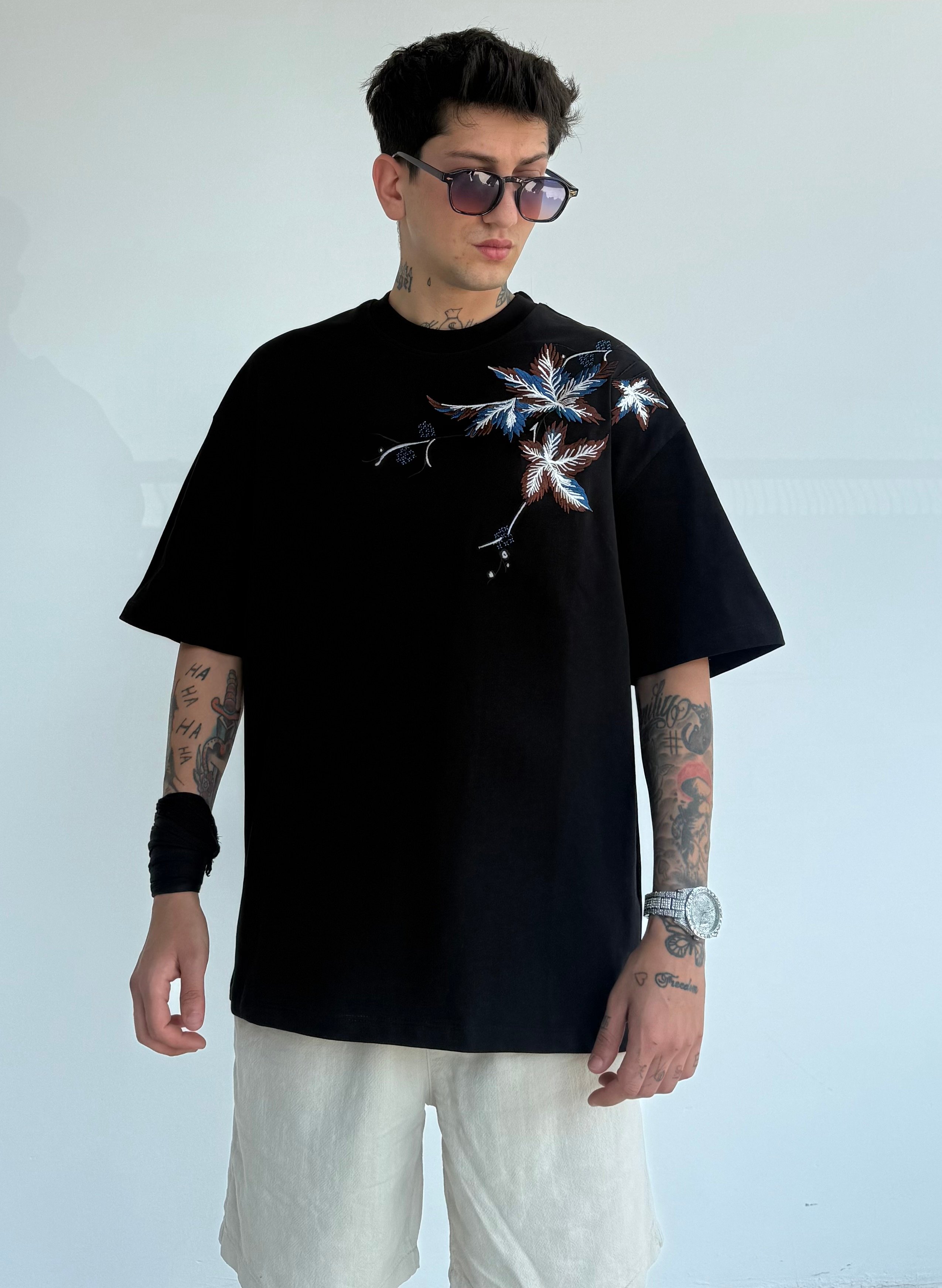 Nakışlı Oversize Premium Tişört