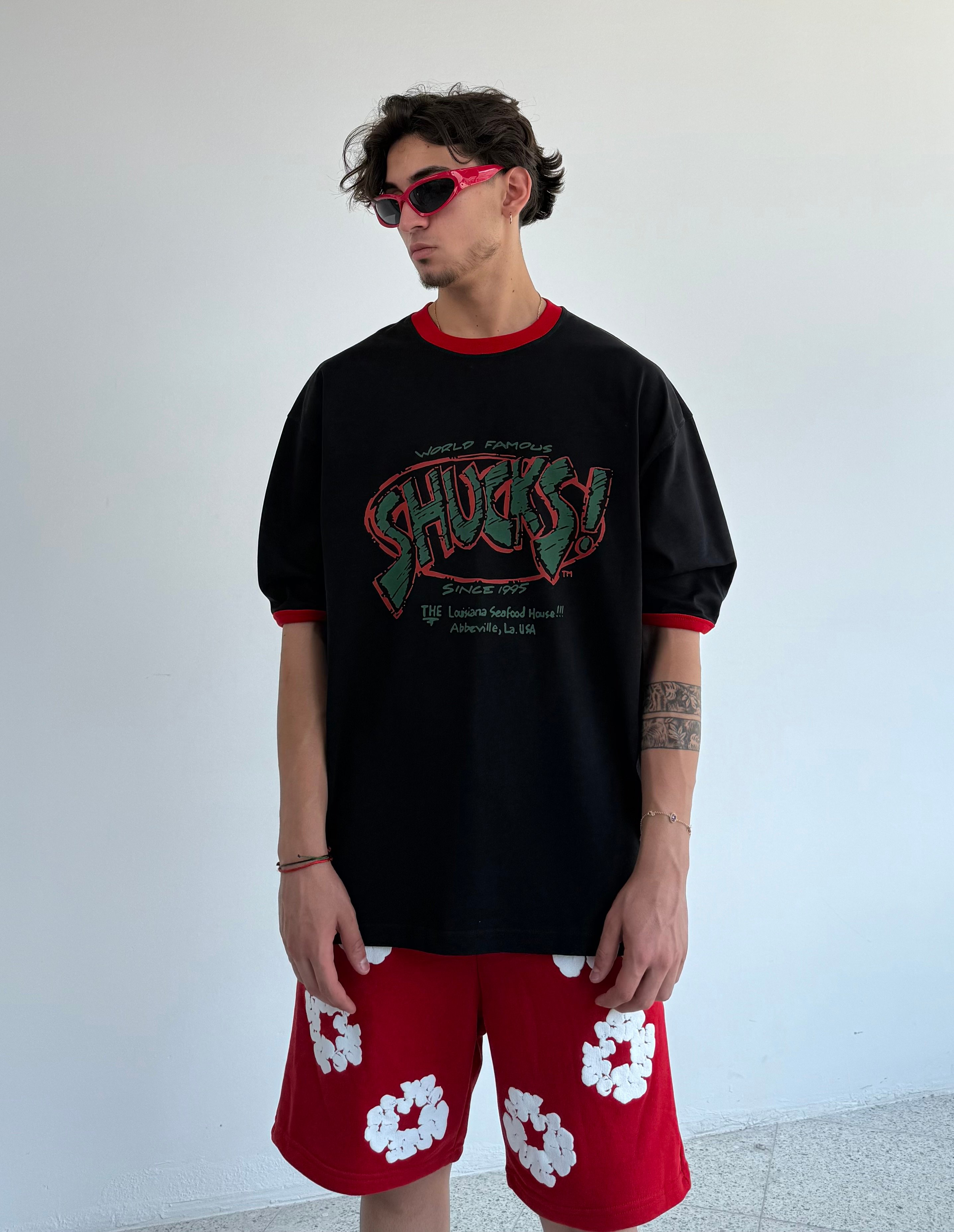 Sucks! Baskılı Oversize Tişört - Siyah