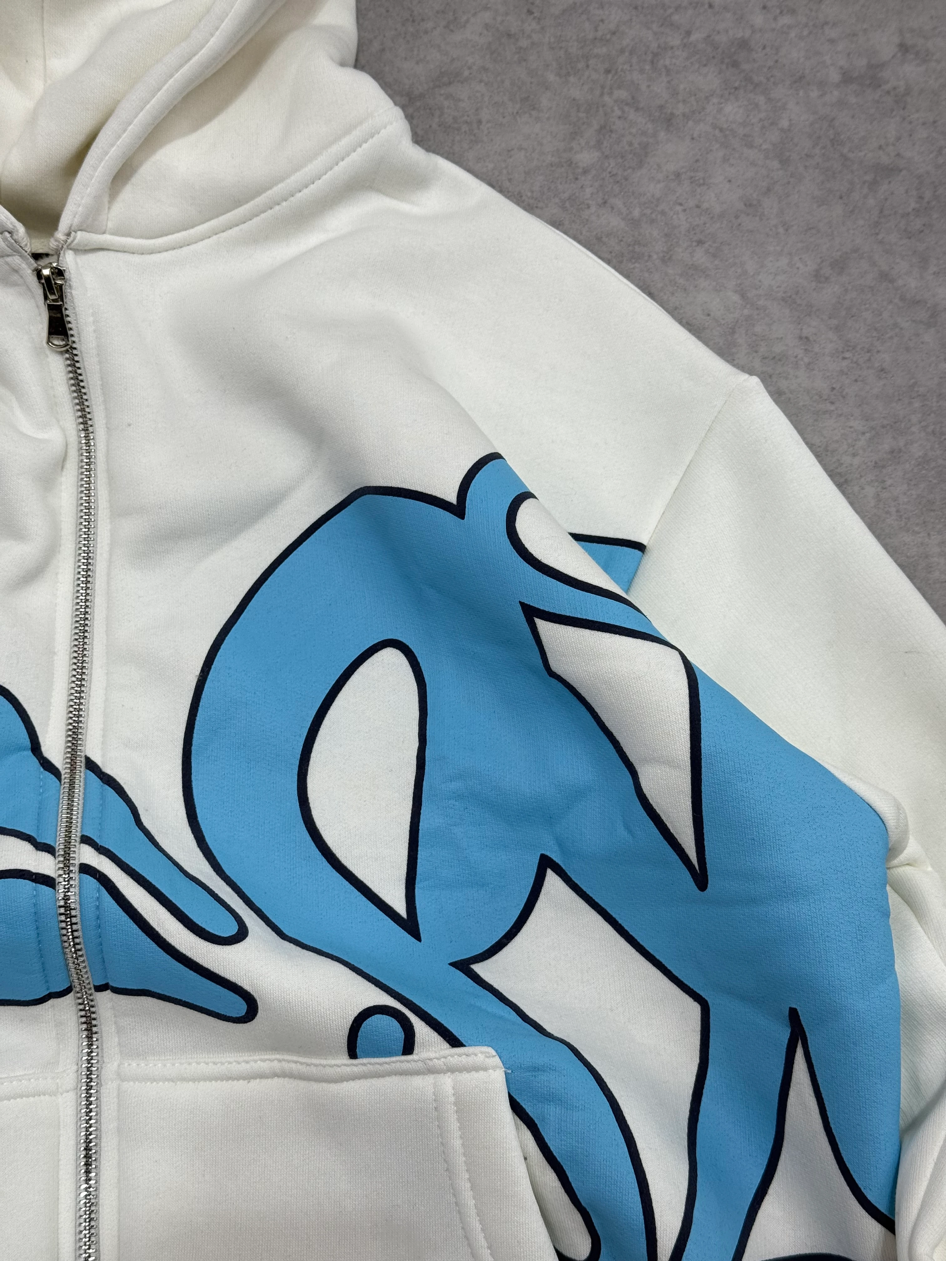 S Baskılı Oversize Zipp Hoodie 