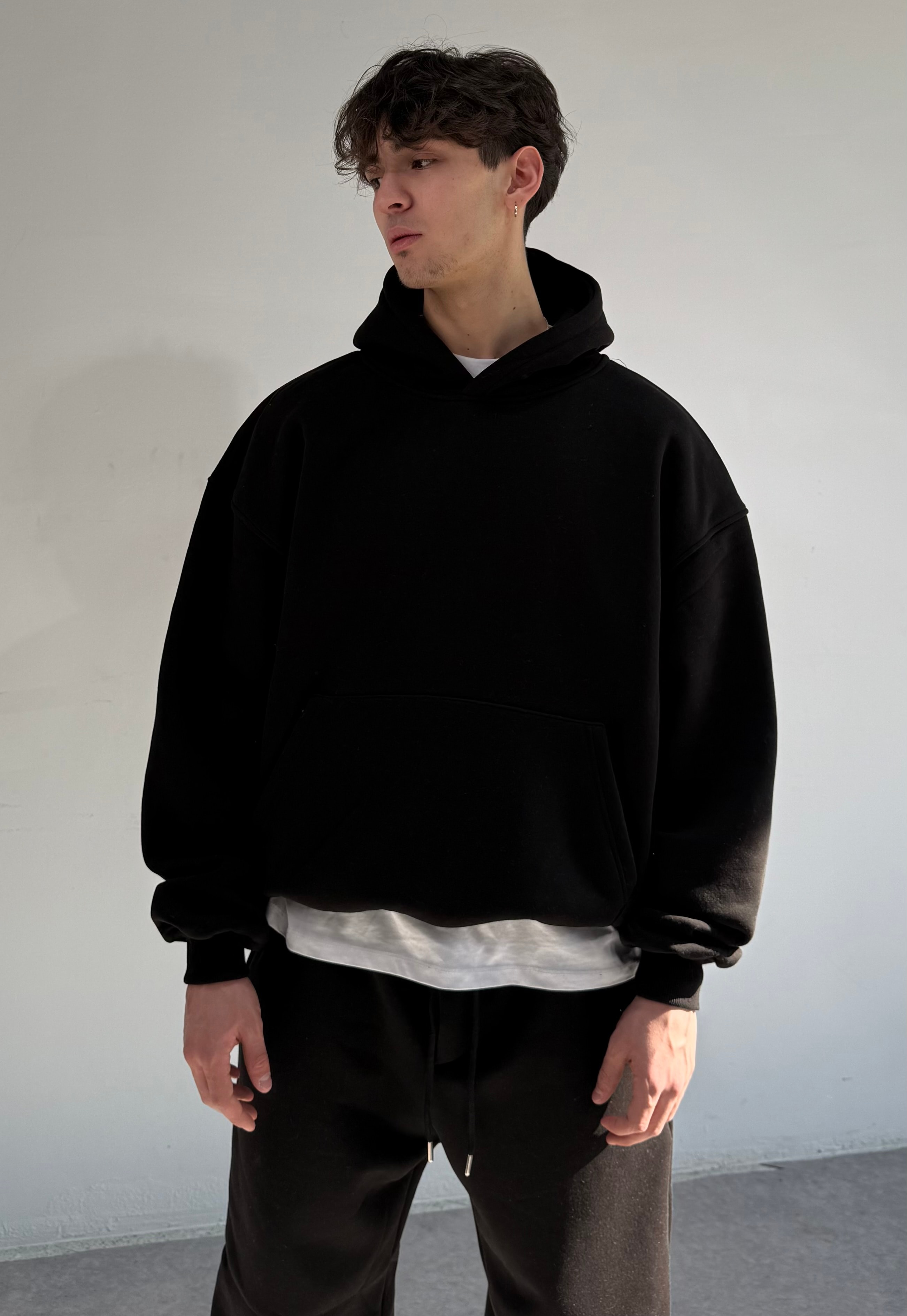 Basic Oversize Sweatshirt  - Siyah