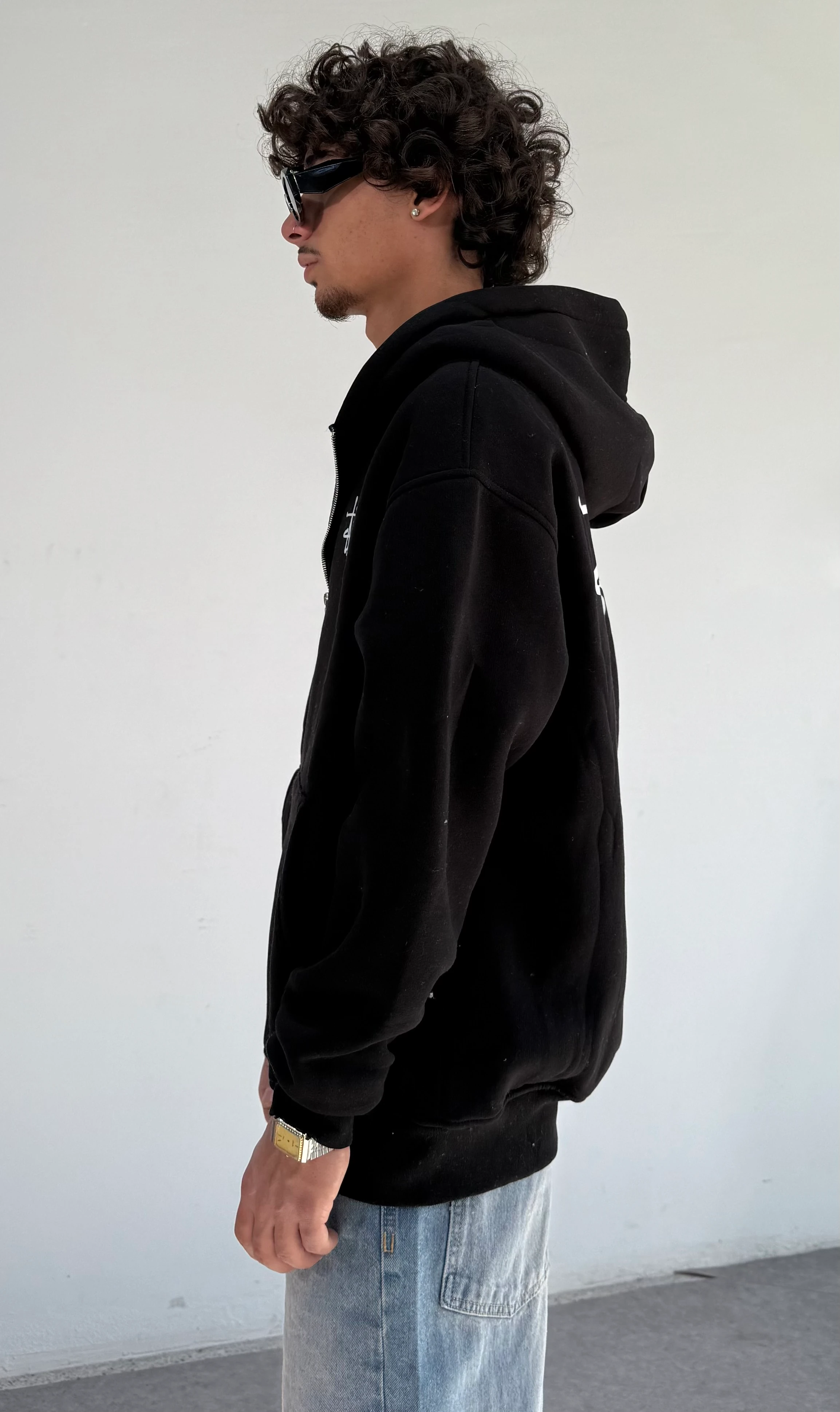 Stussy Baskılı Oversize Fermuarlı Sweatshirt