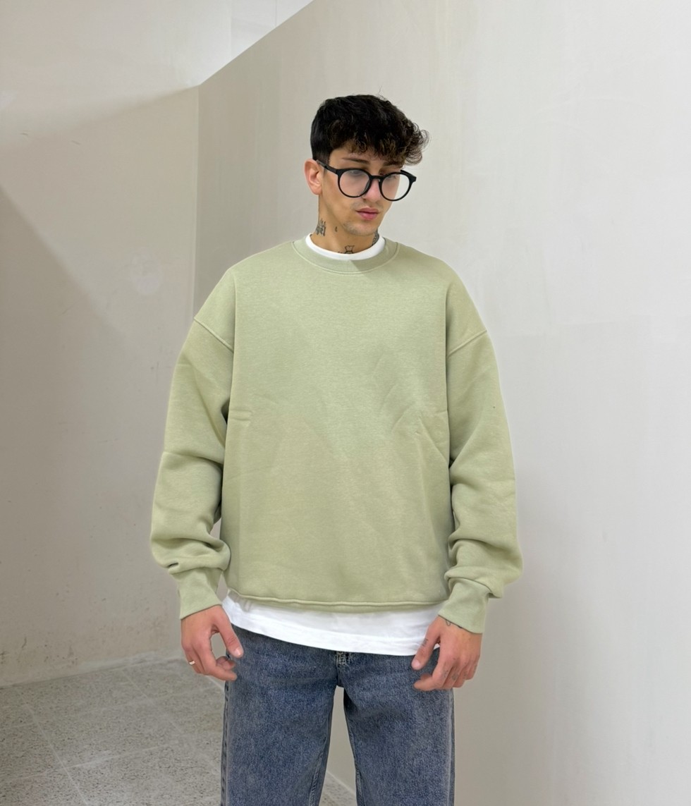 Basic Oversize Sweat - yeşil