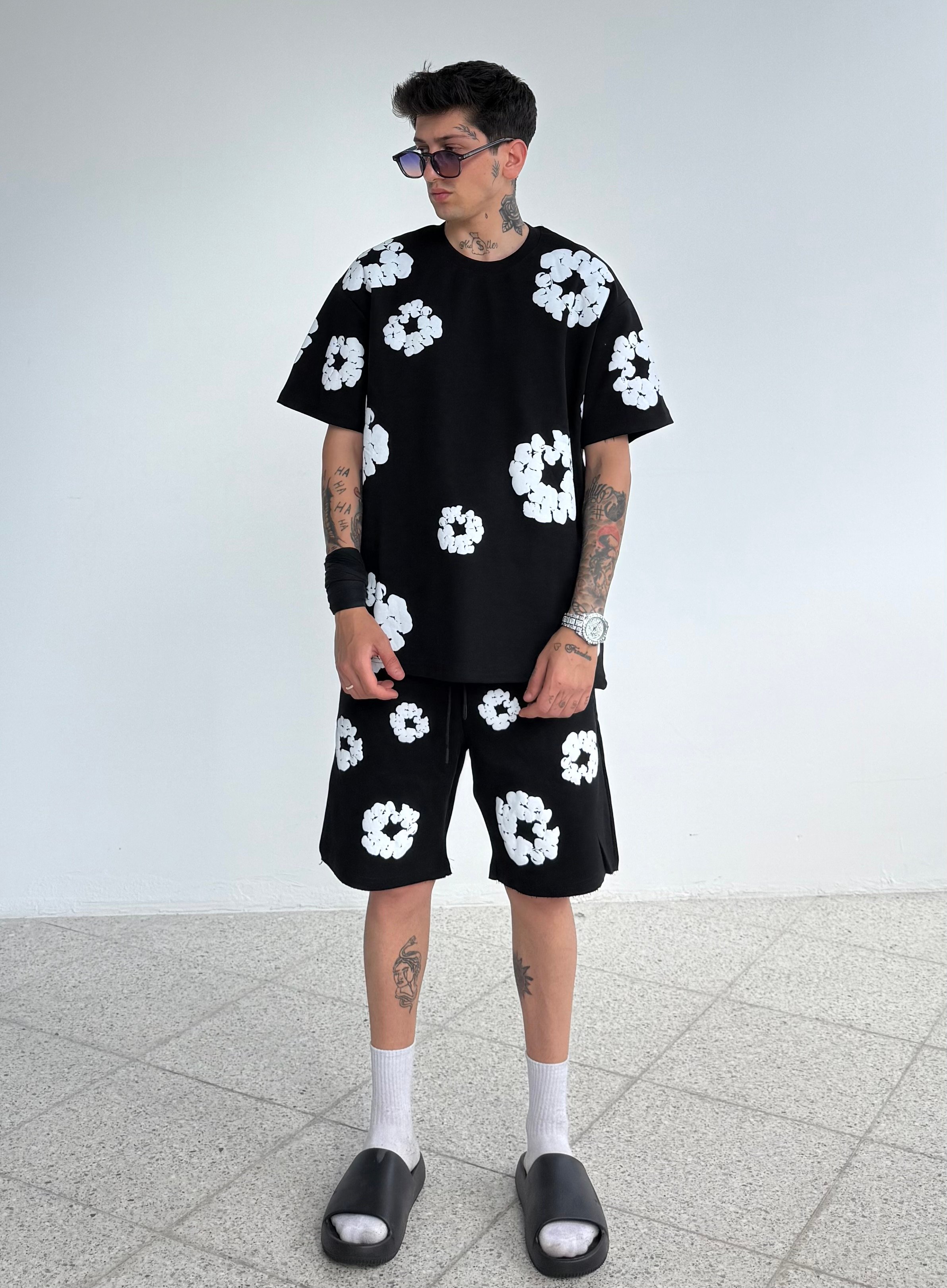 D.Tears Baskılı Oversize Şort Takımı