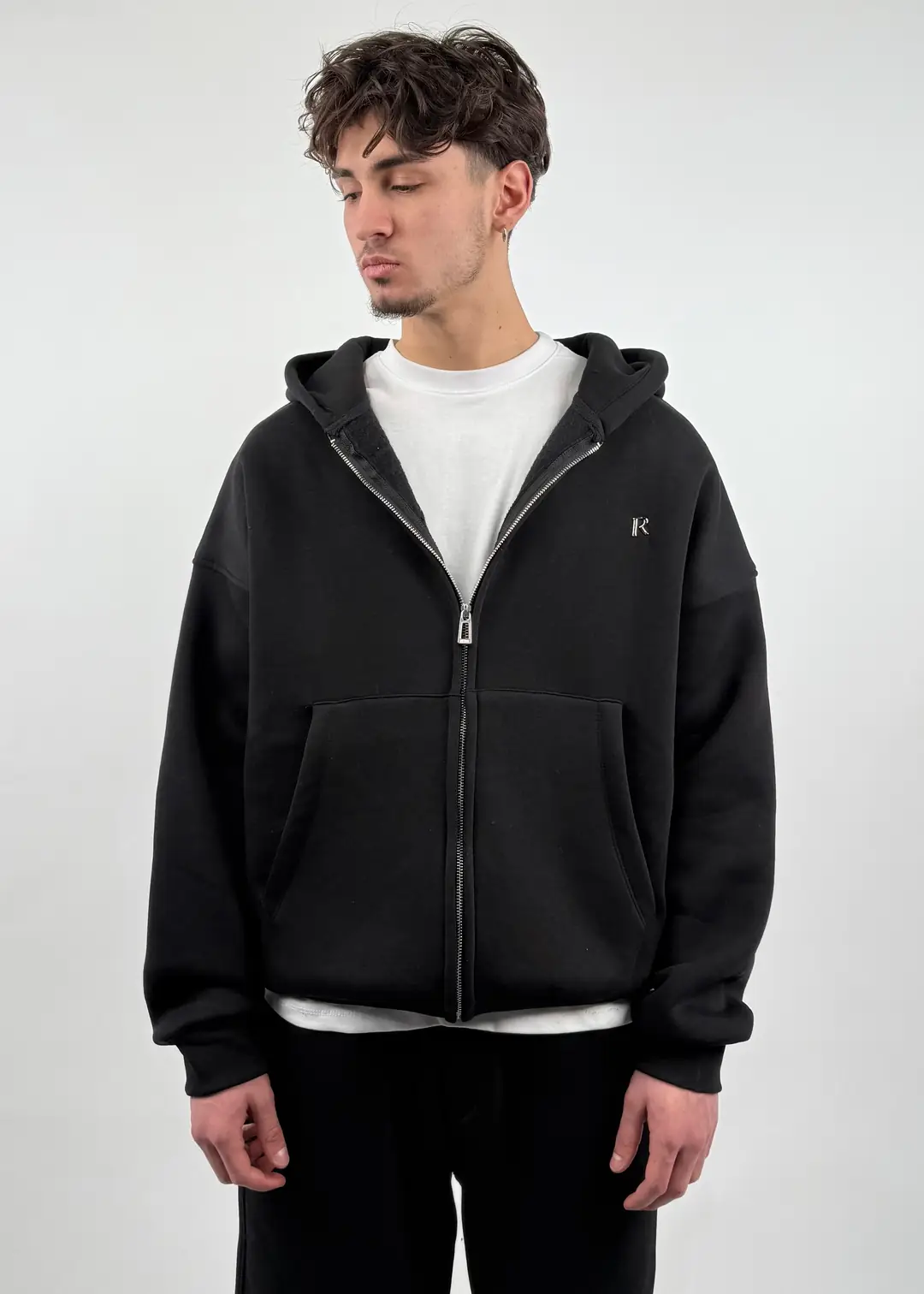 R Drop Oversize Premium Zip Hoodie