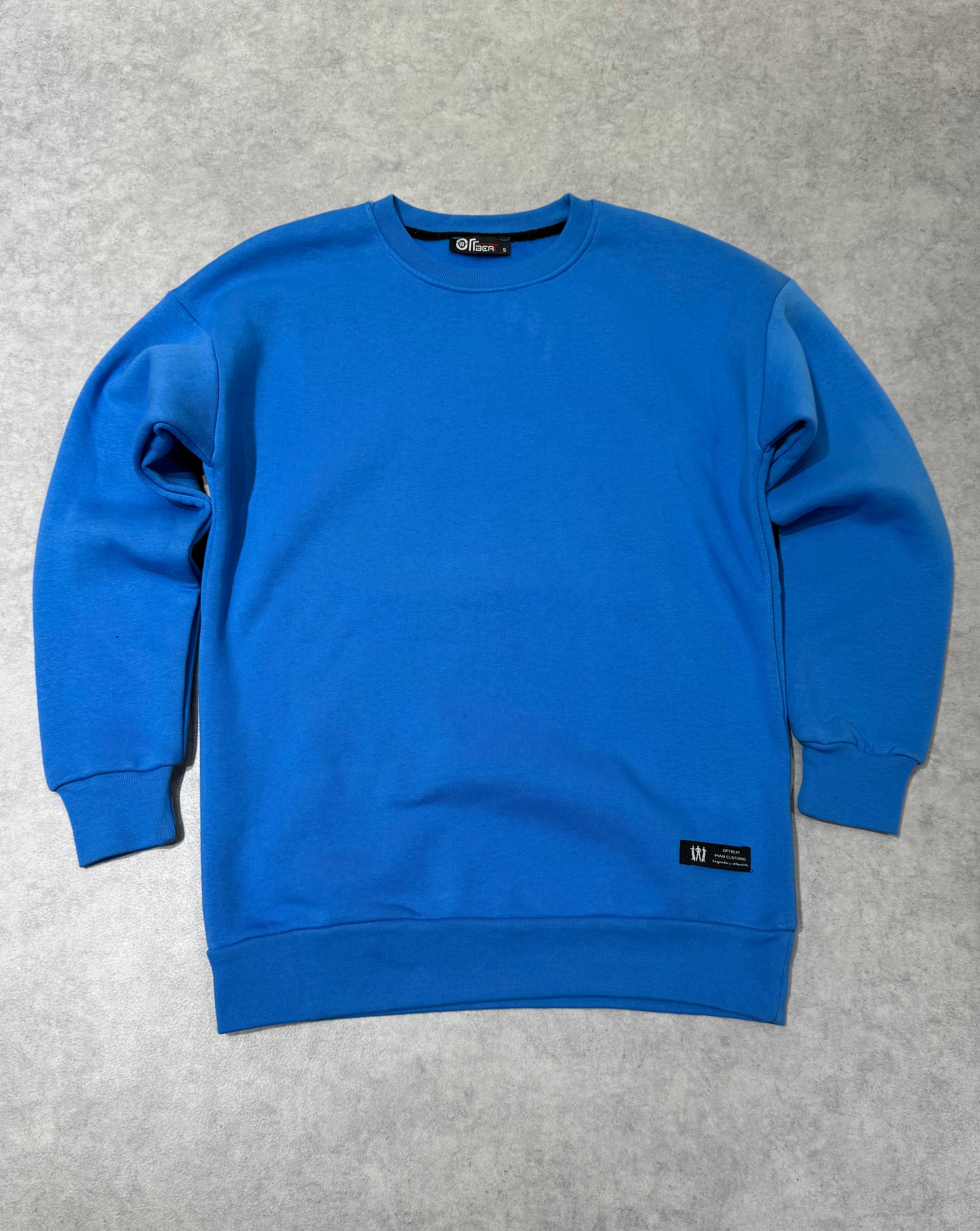 3 İplik Şardonlu Sweat - Mavi