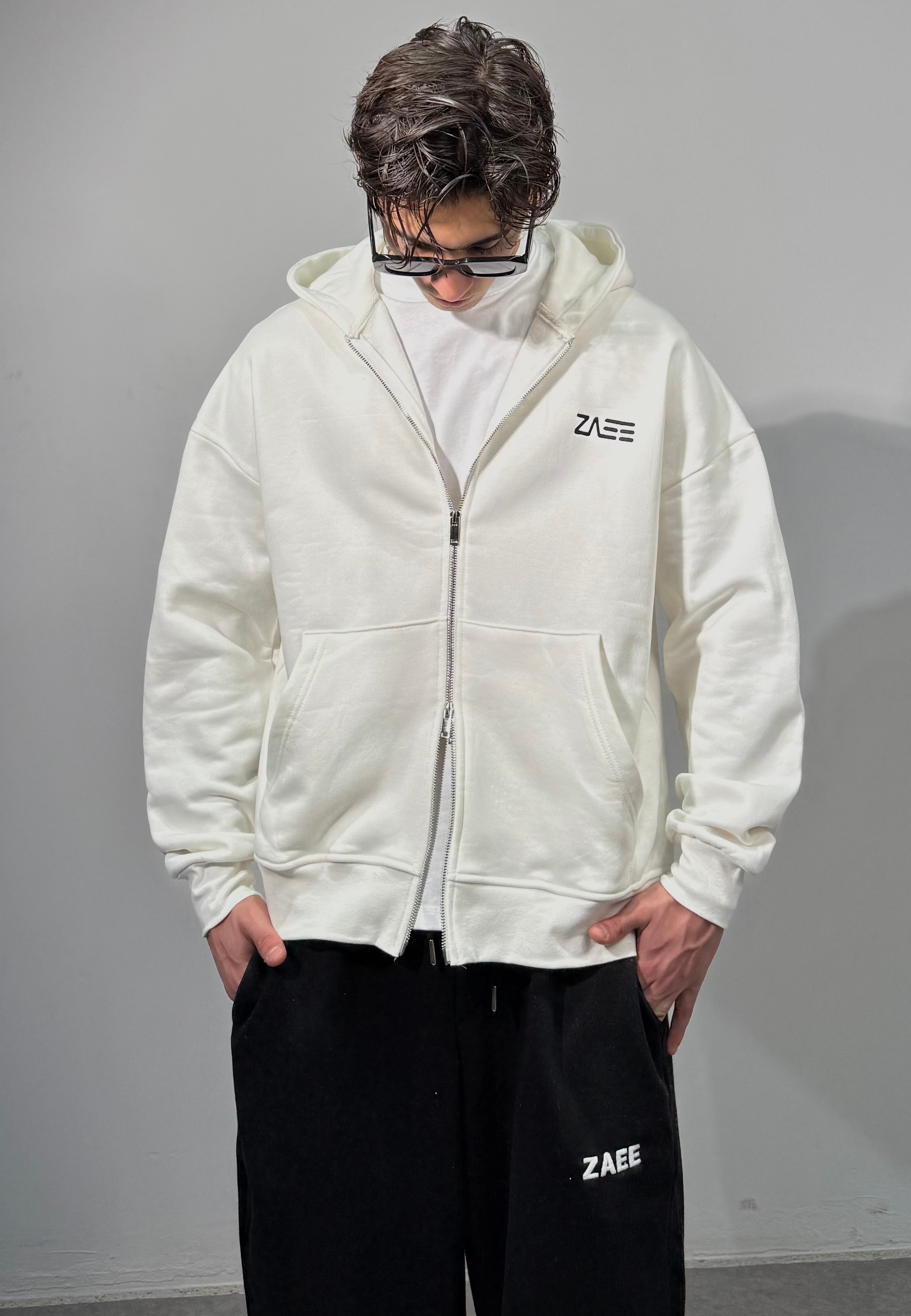 Özel ZAEE Logo Kışlık Double Zipp Oversize Hoodie