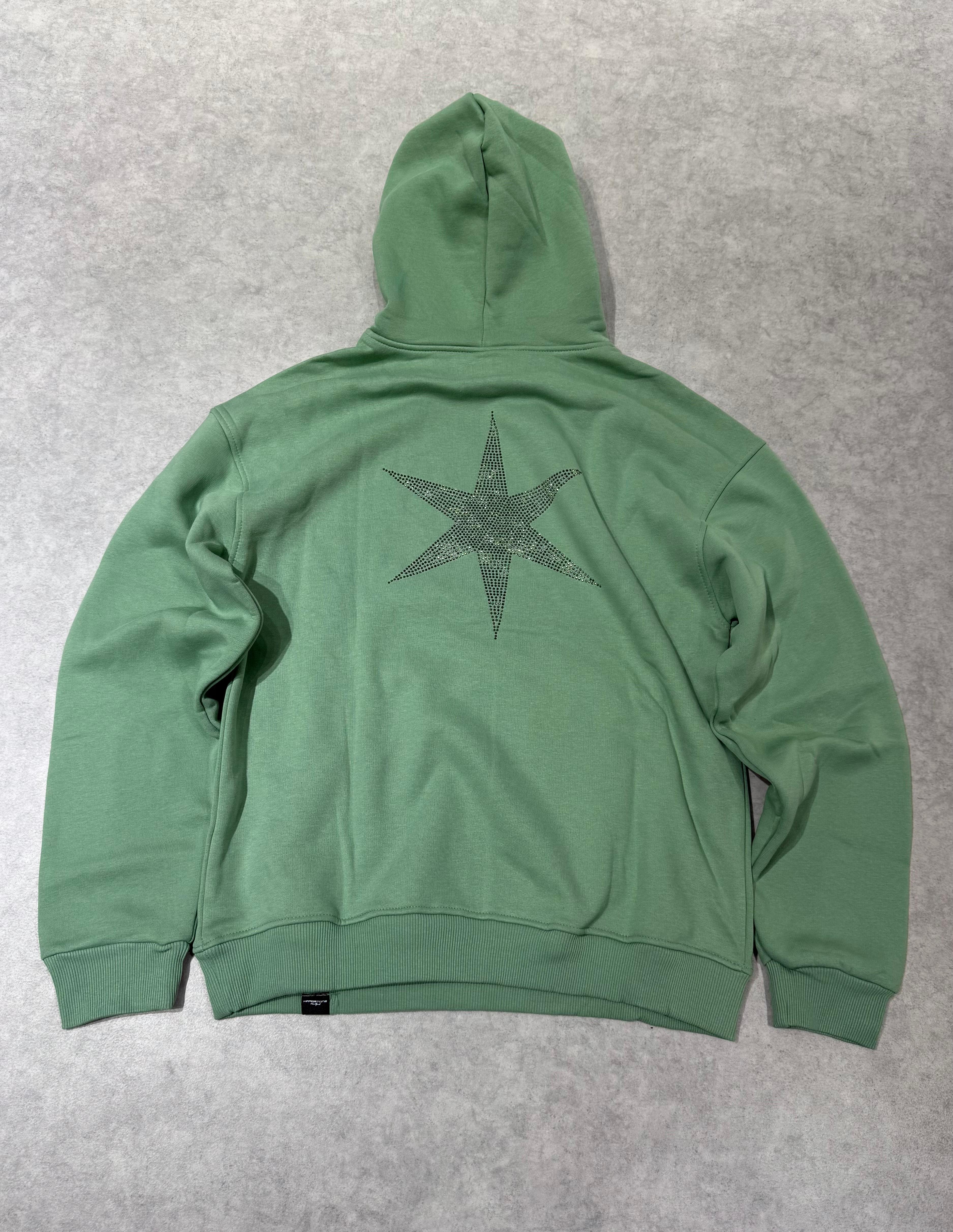 Kusurlu Taşlı Sweatshirt - Su Yeşili