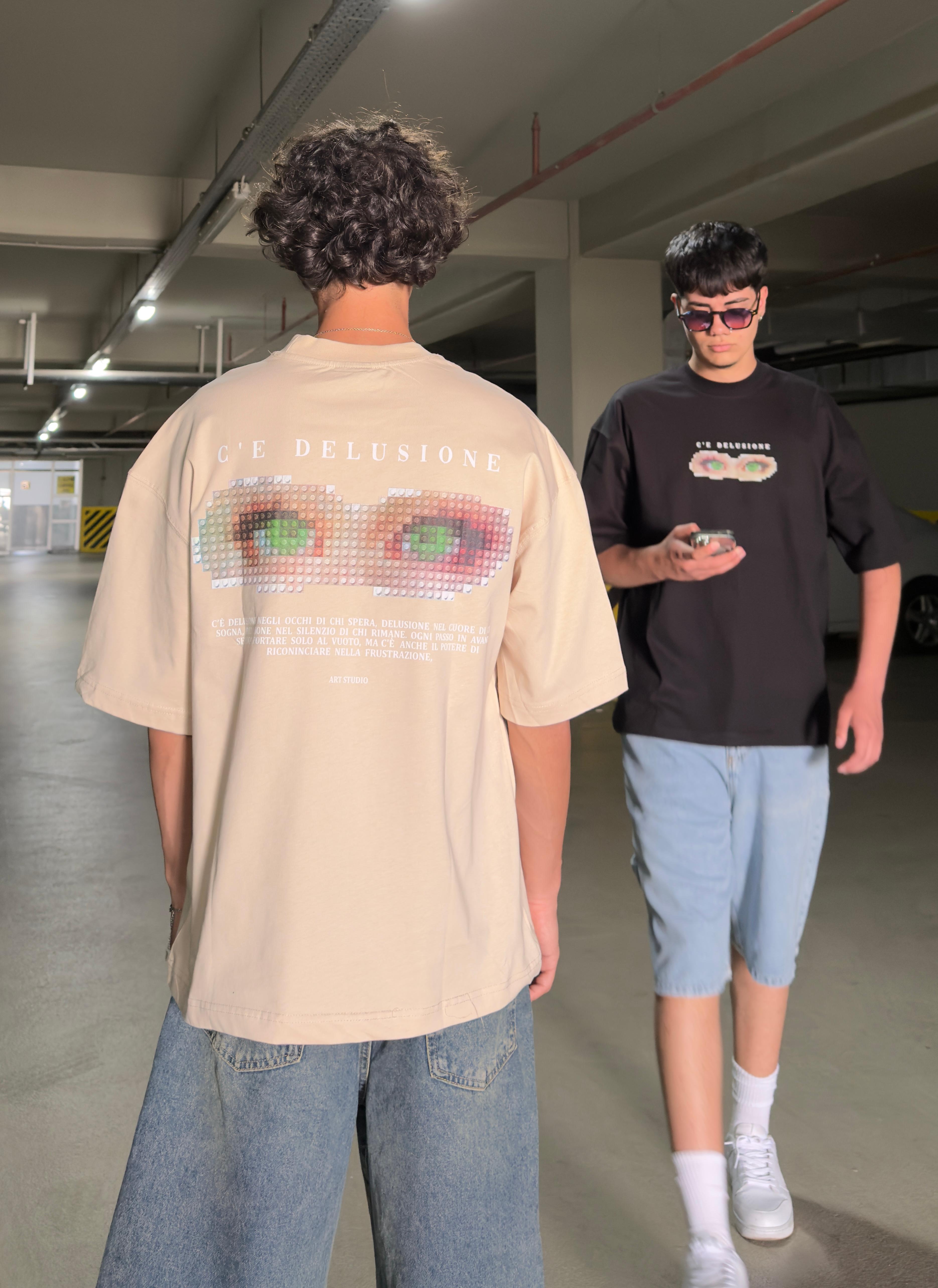 Eyes baskılı Oversize Premium Tişört