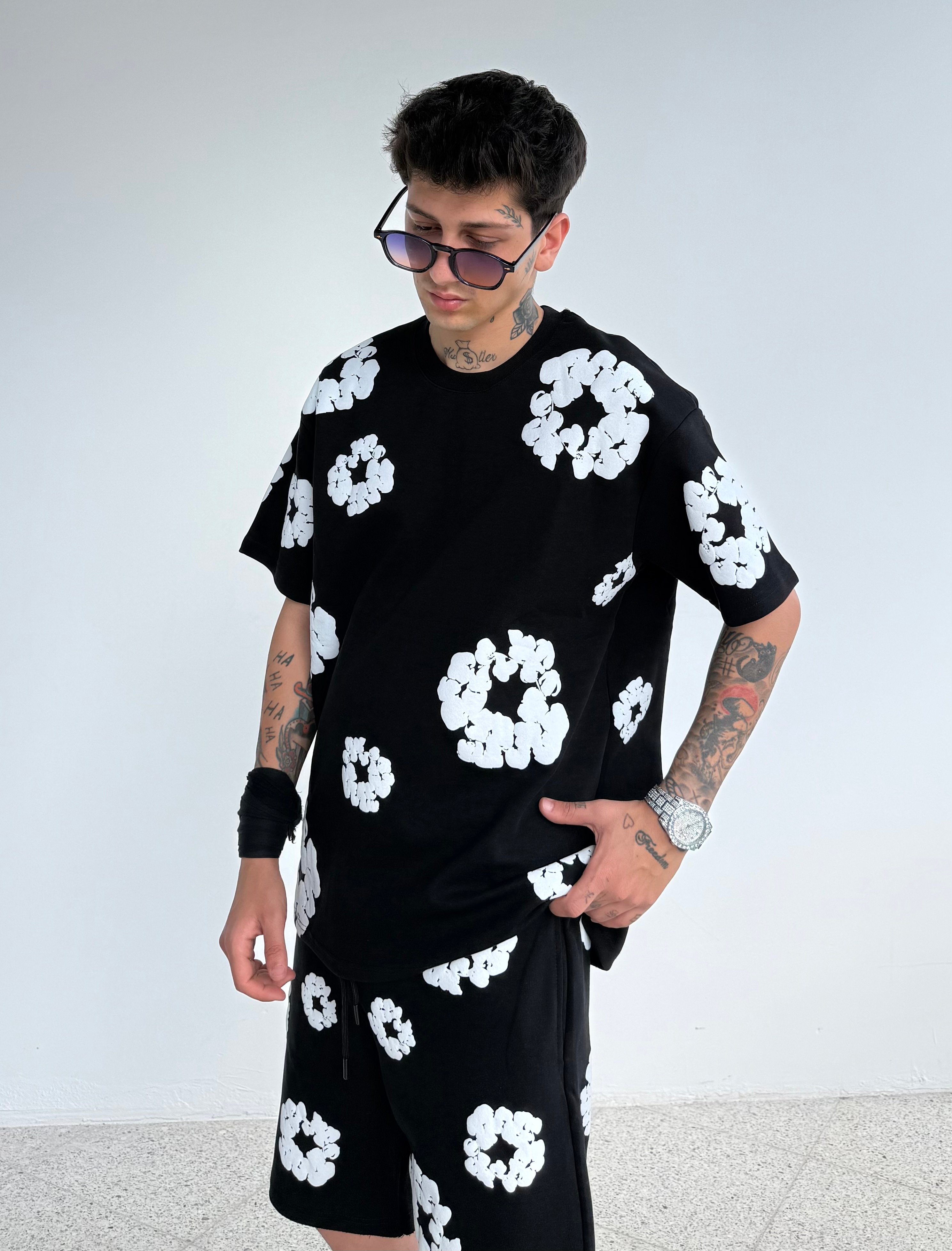 D.Tears Baskılı Oversize Şort Takımı