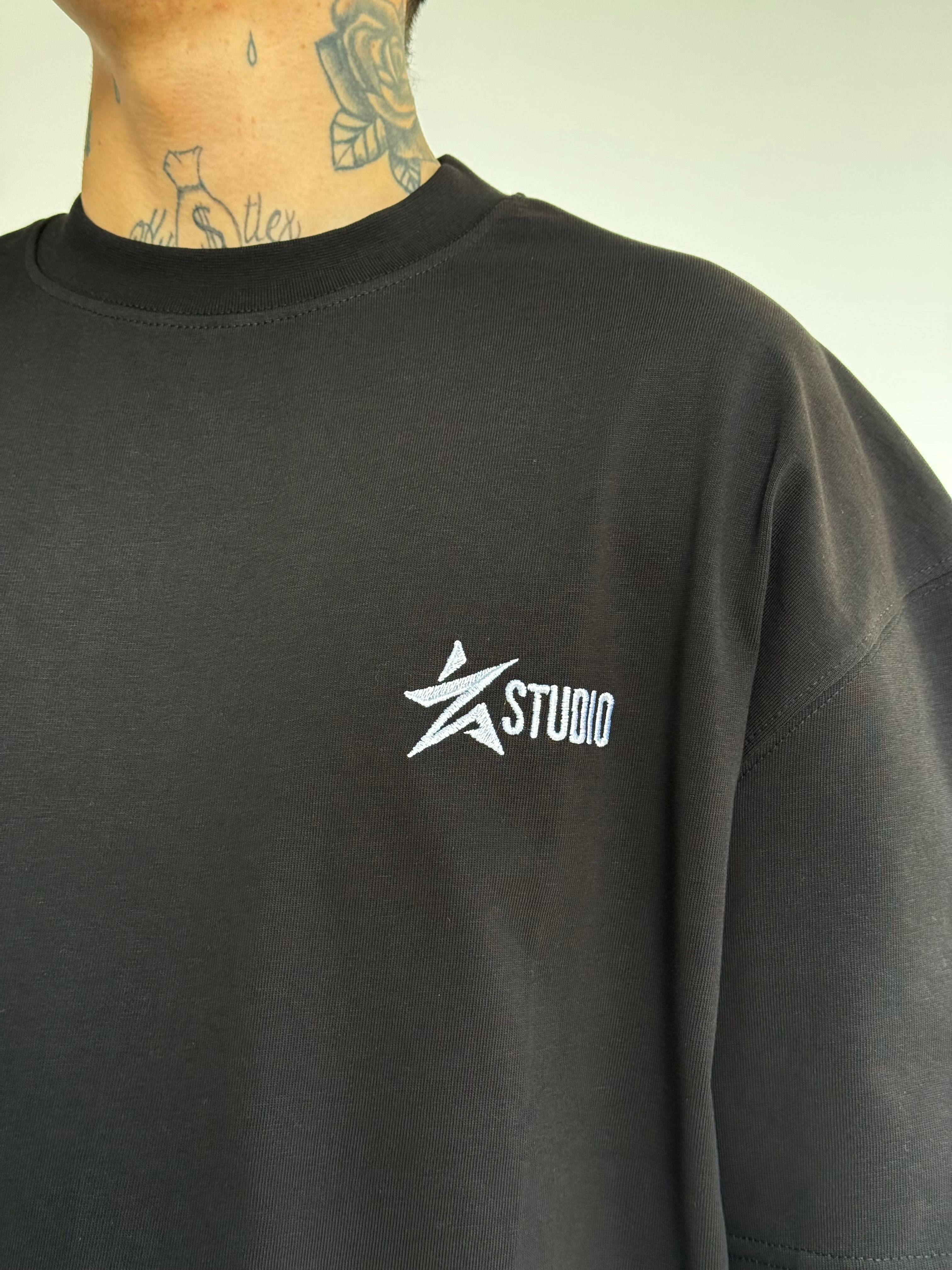 STAR STUDIO Nakışlı Oversize Tişört
