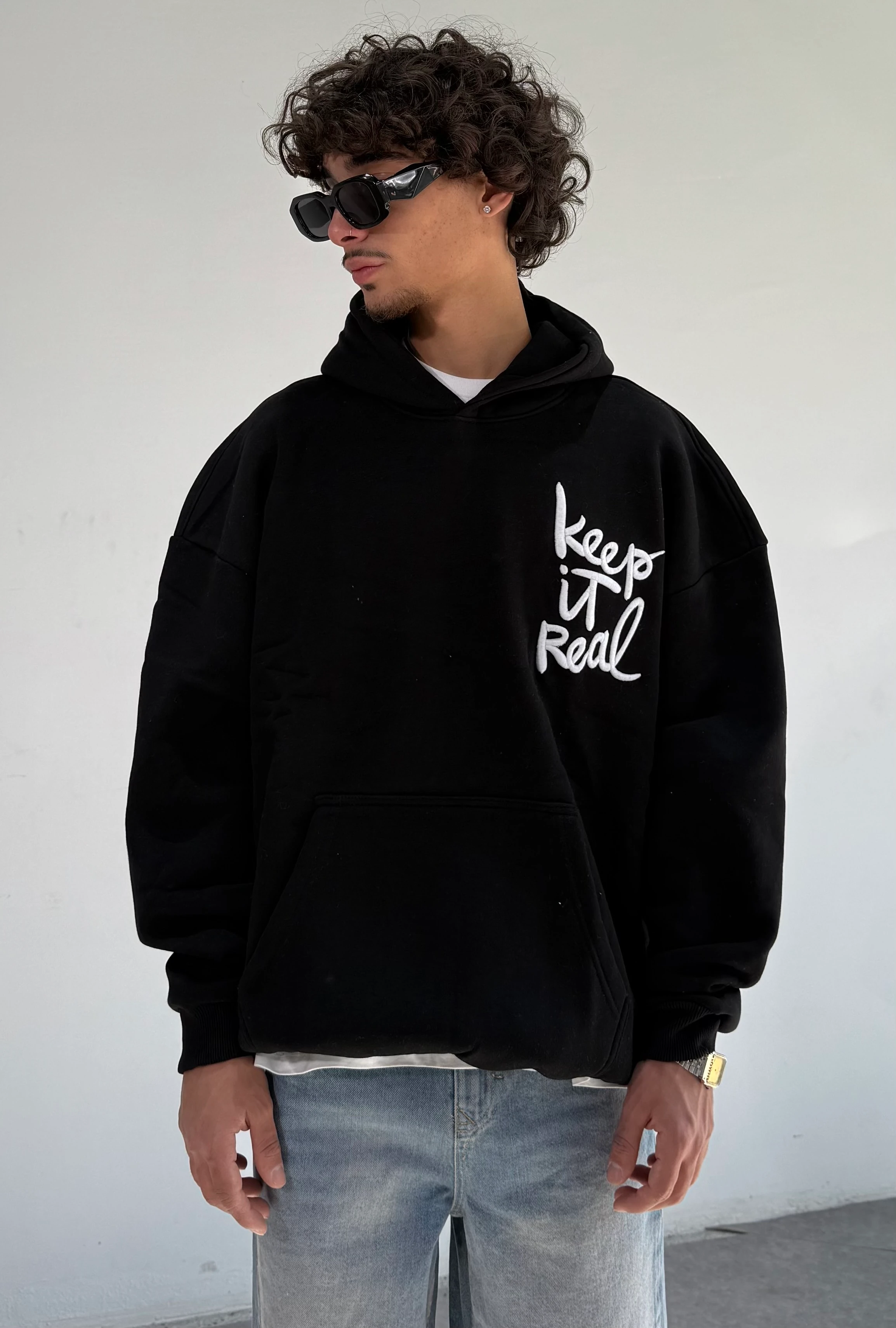 Keep İt Real Nakışlı Oversize Premium Sweatshirt