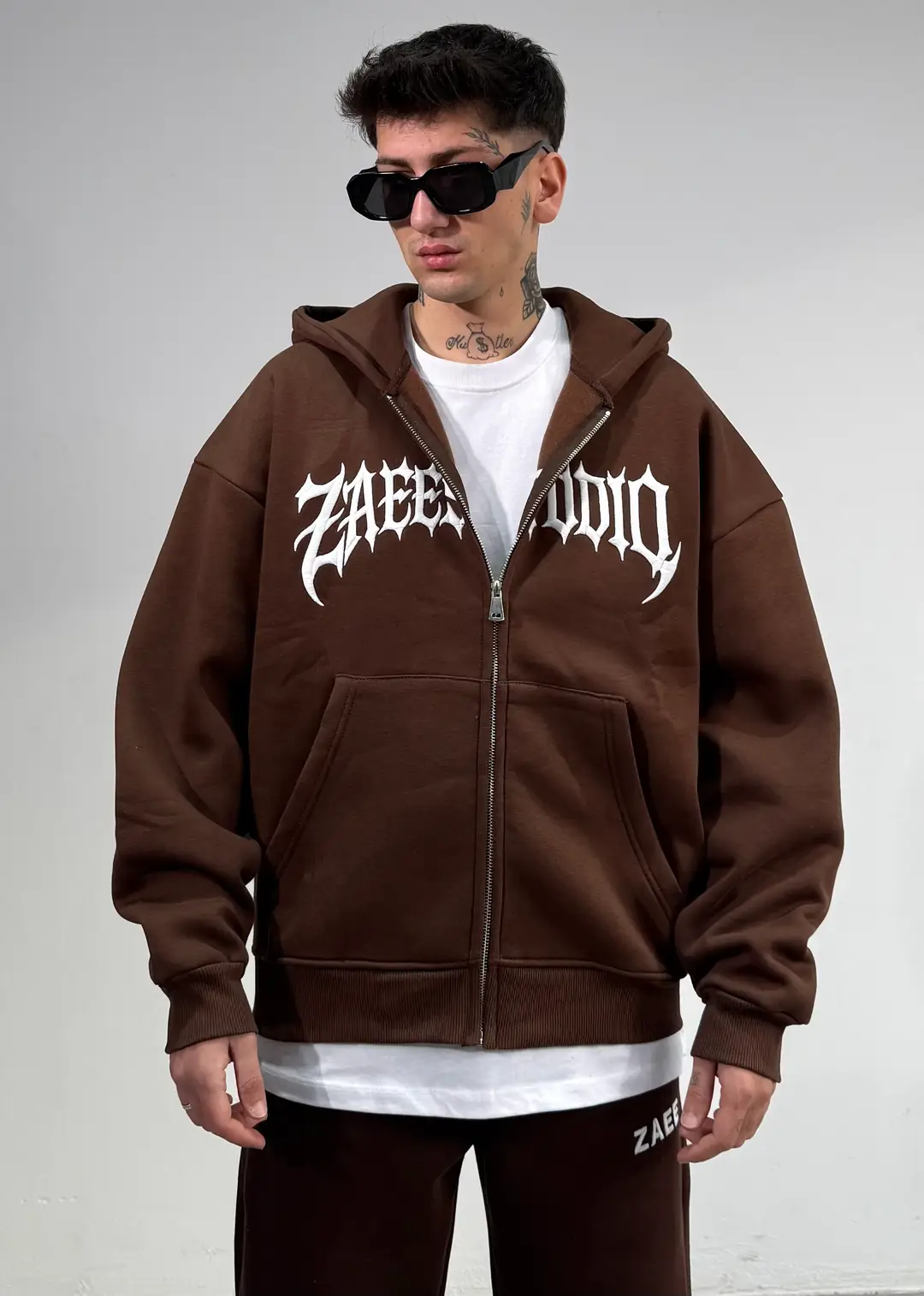 Nakışlı Zip Hoodie