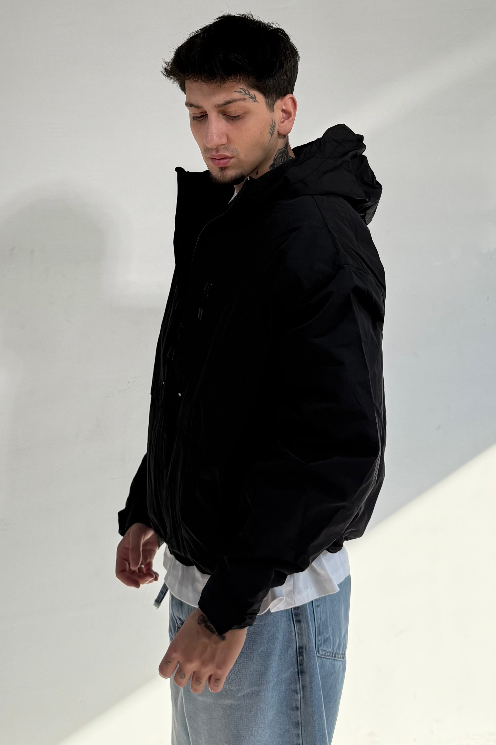 Crop Boy Oversize Astarlı Kapüşonlu Premium Yağmurluk Ceket 