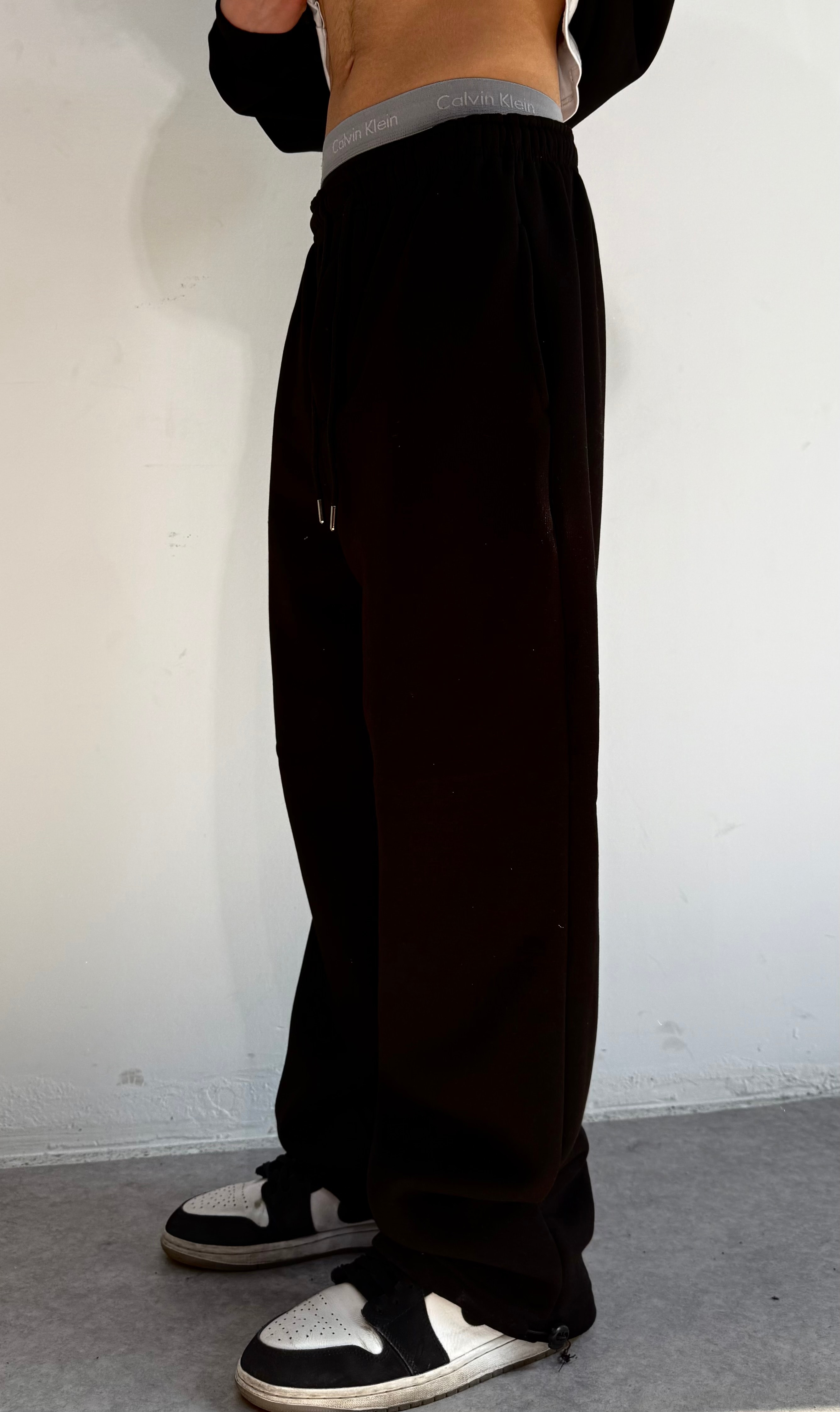 Kışlık Kumaş Ayarlanabilir Paça Baggy Eşofman Altı 