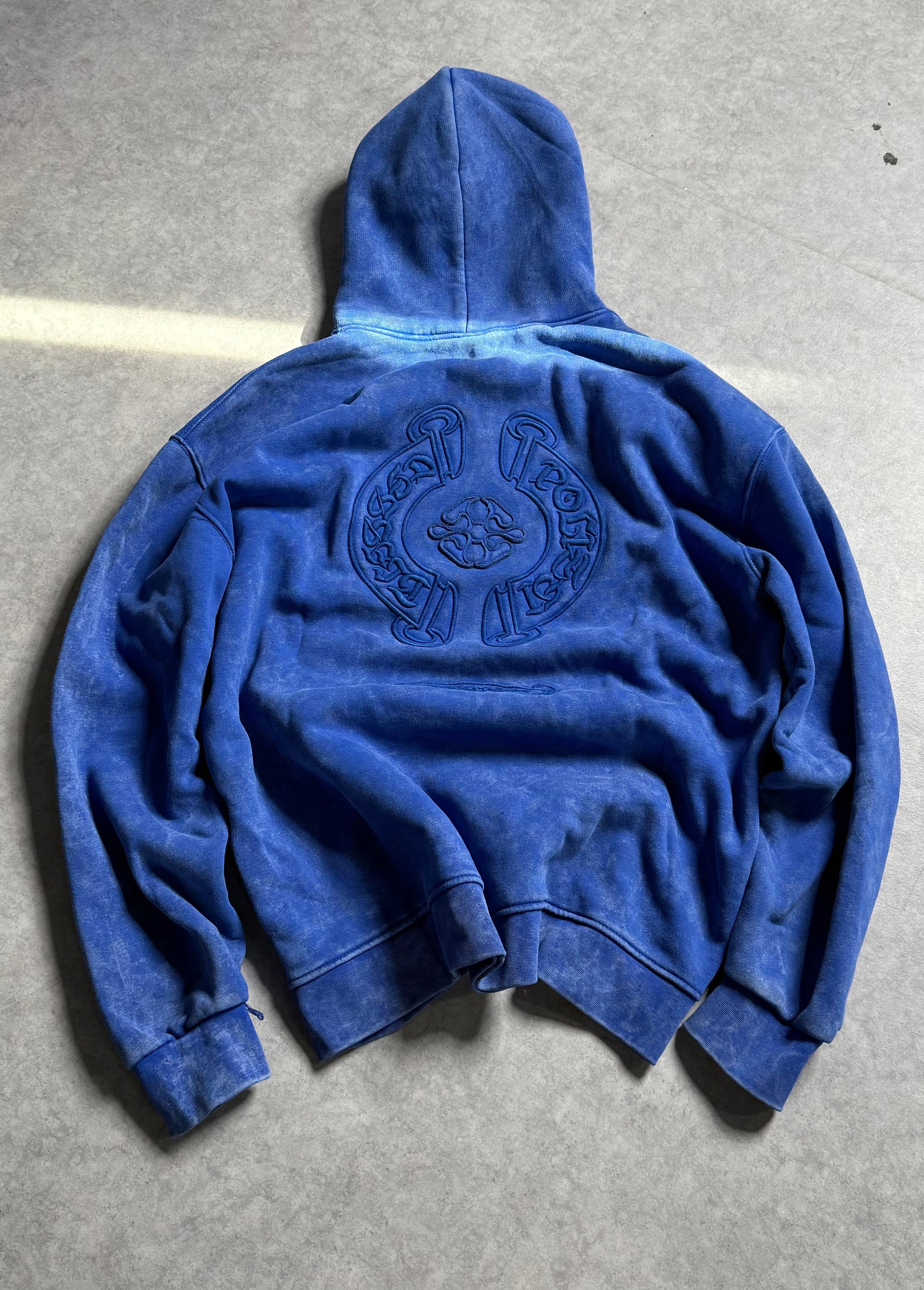 Acid Wash Aplike Nakışlı Oversize Premium Sweatshirt