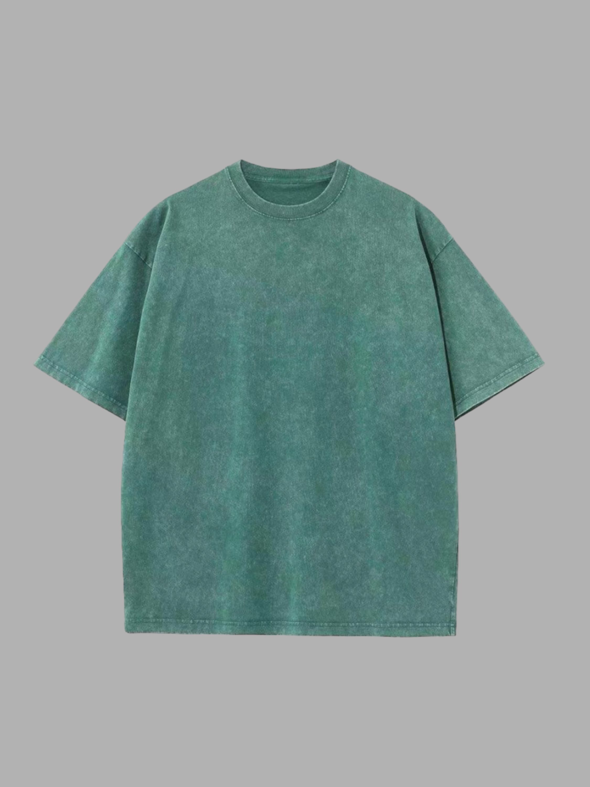 Acıd Wash Basic Oversize Tişört - Yıkamalı Yeşil