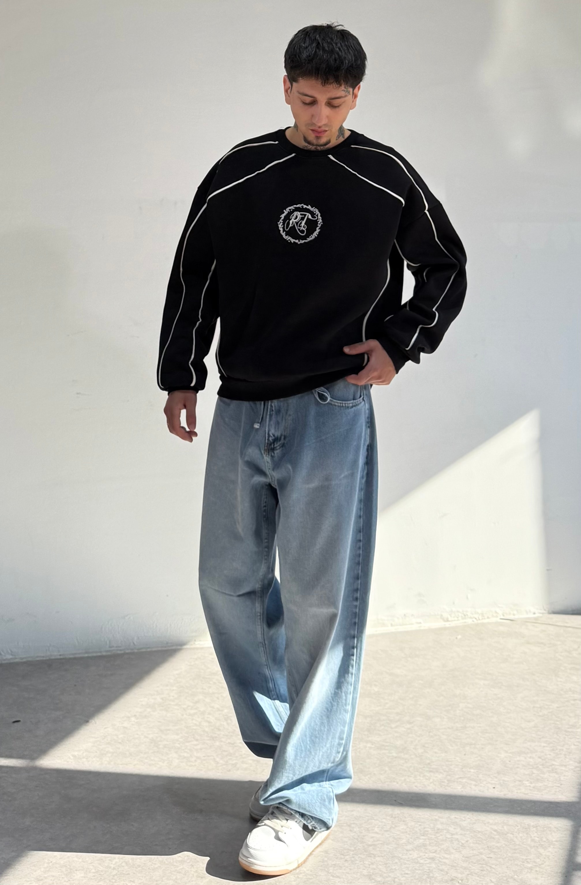 Biye Geçişli Oversize Premium Sweat 