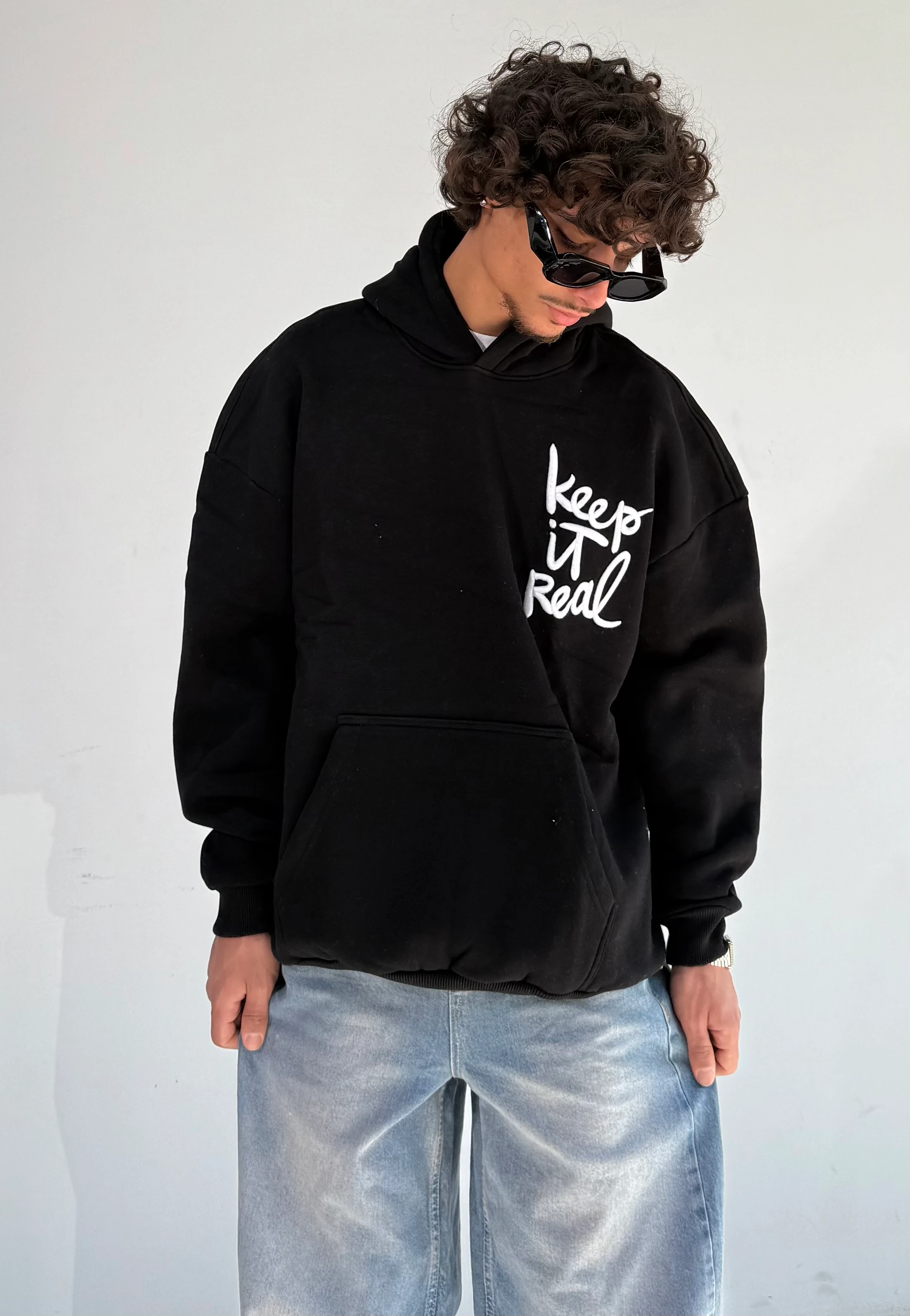 Keep İt Real Nakışlı Oversize Premium Sweatshirt