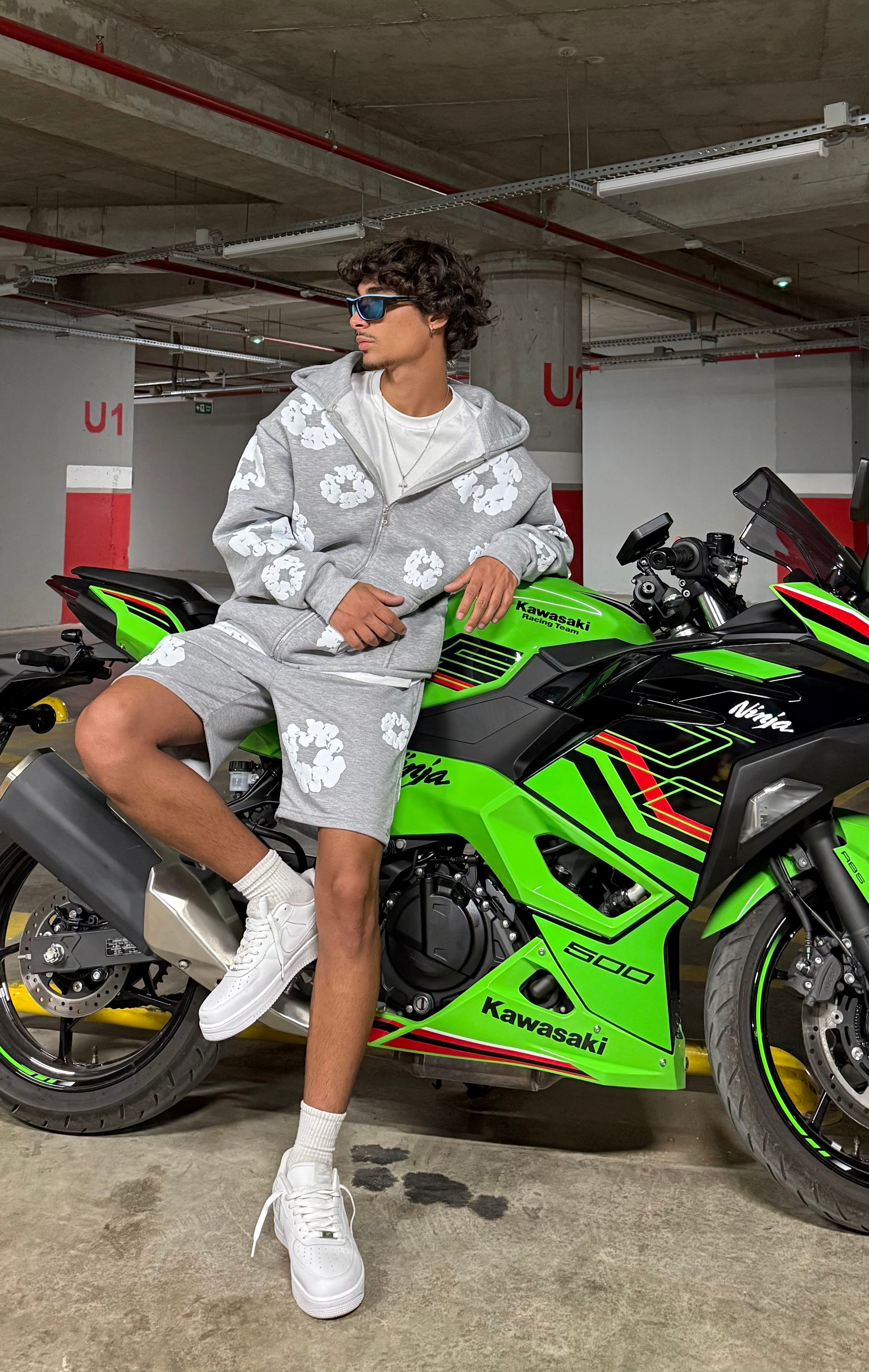 D. Tears Baskılı Oversize Zipp Hoodie