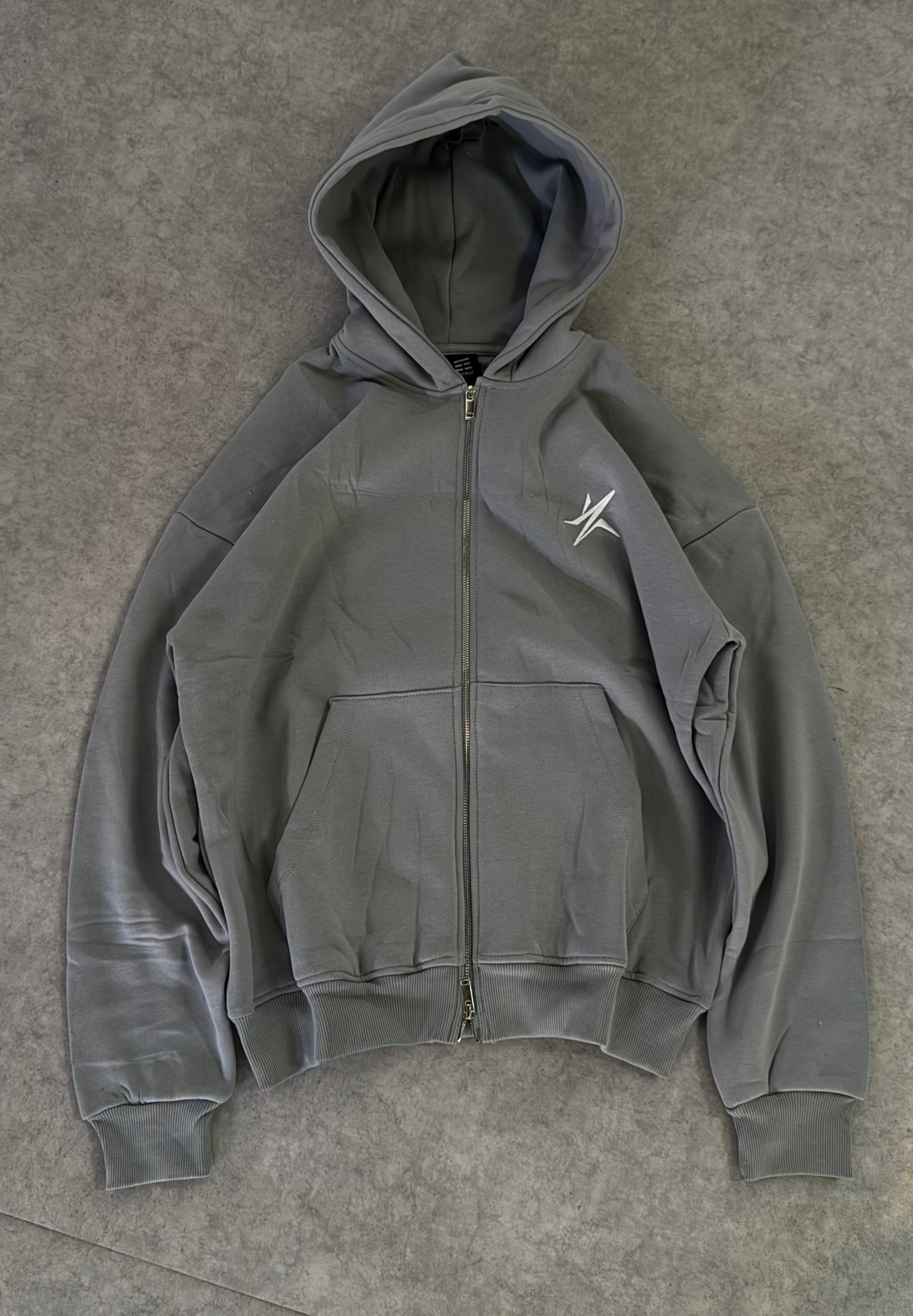 Star Double Fermuar Oversize Zipp Hoodie 