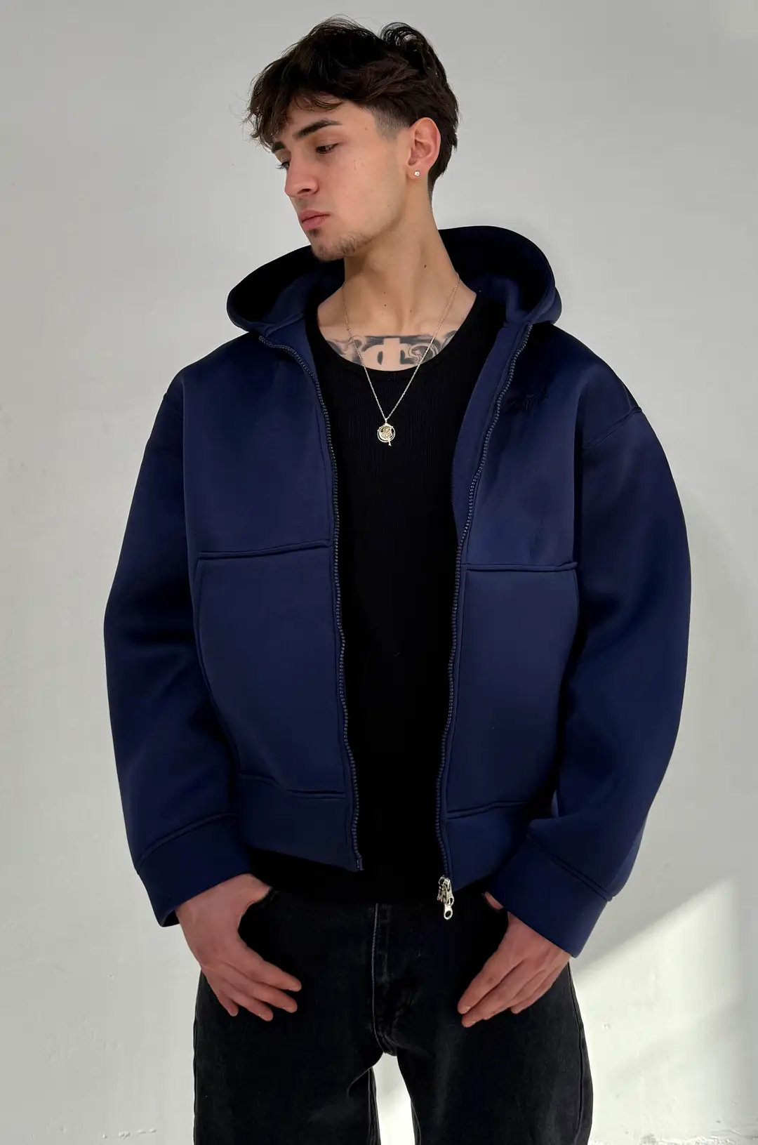 Nakışlı Zip Hoodie