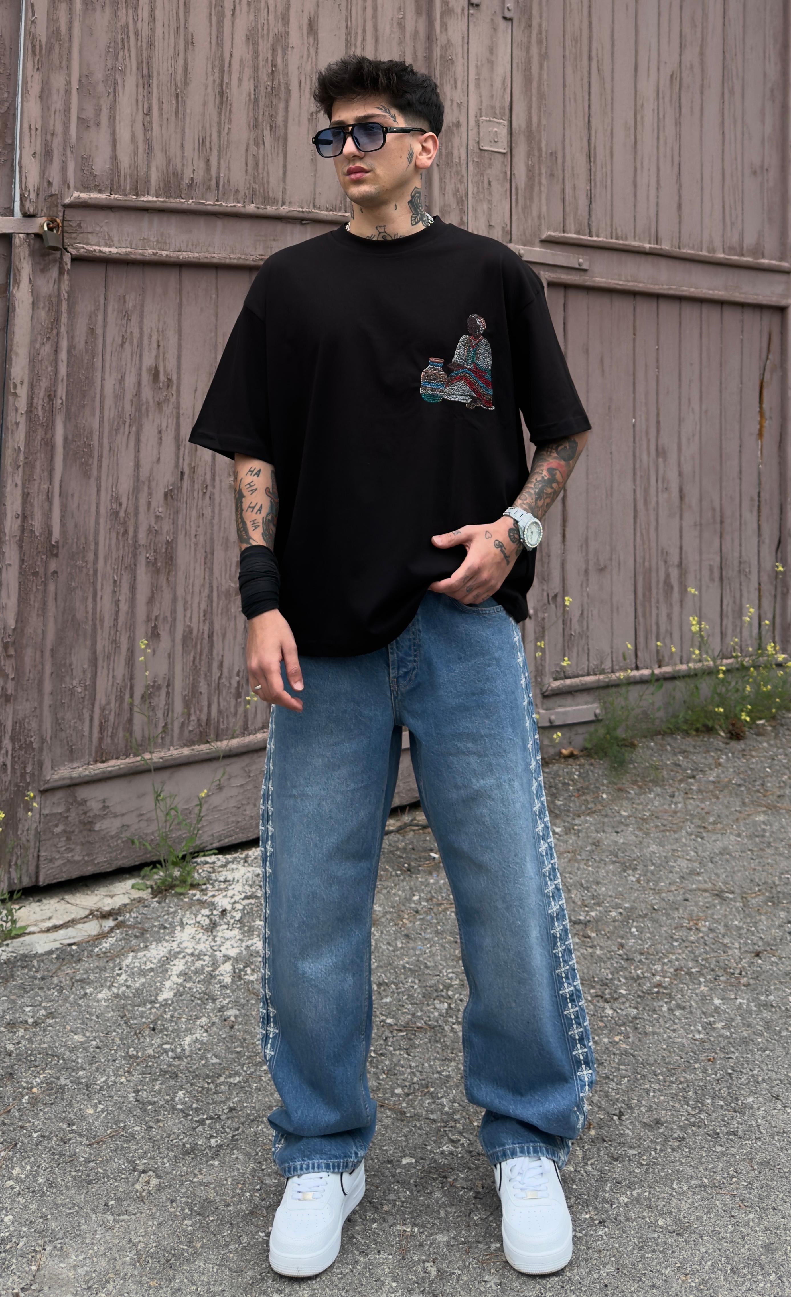 Nakışlı Oversize Tişört 
