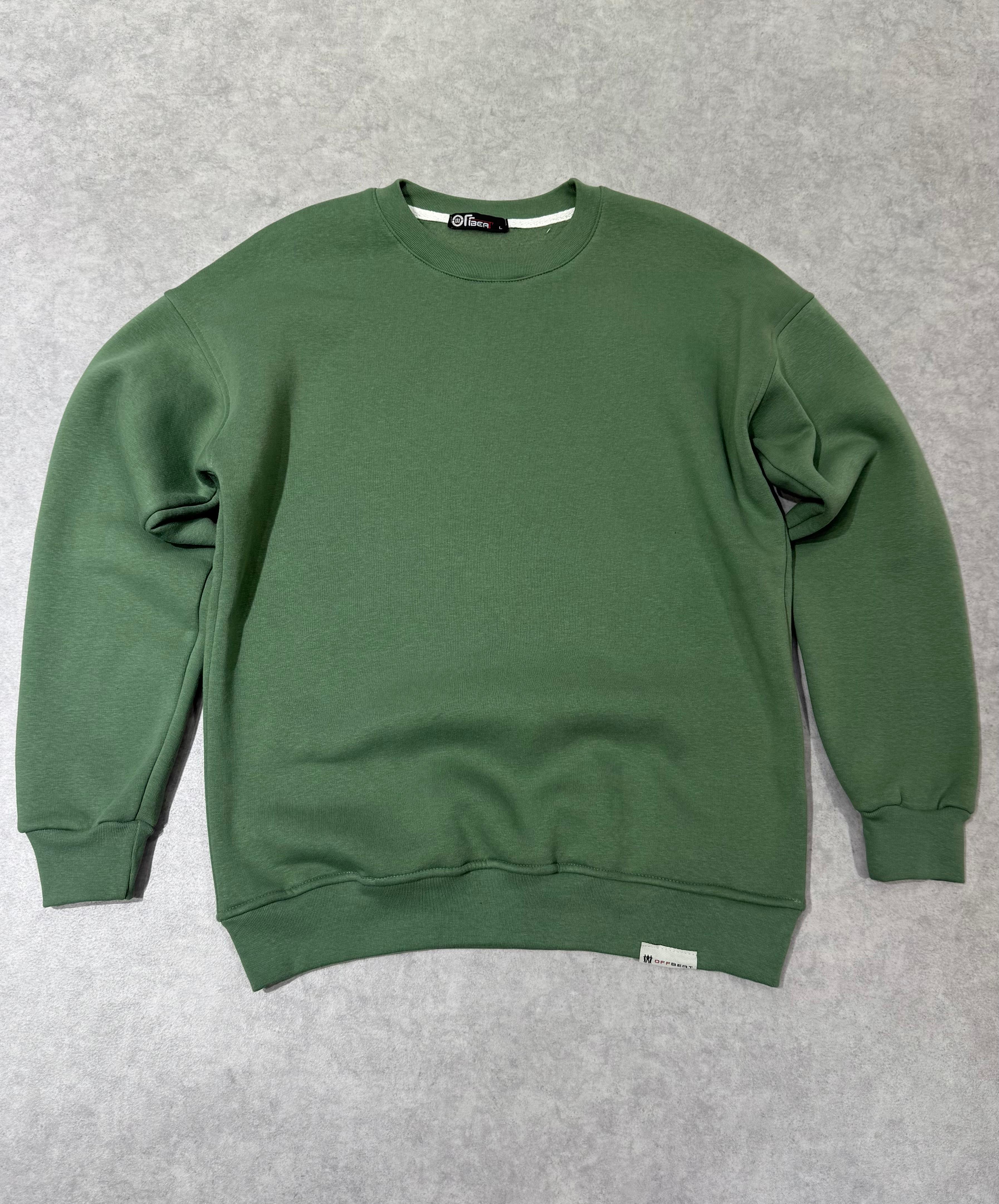 3 İplik Şardonlu Sweat - yeşil