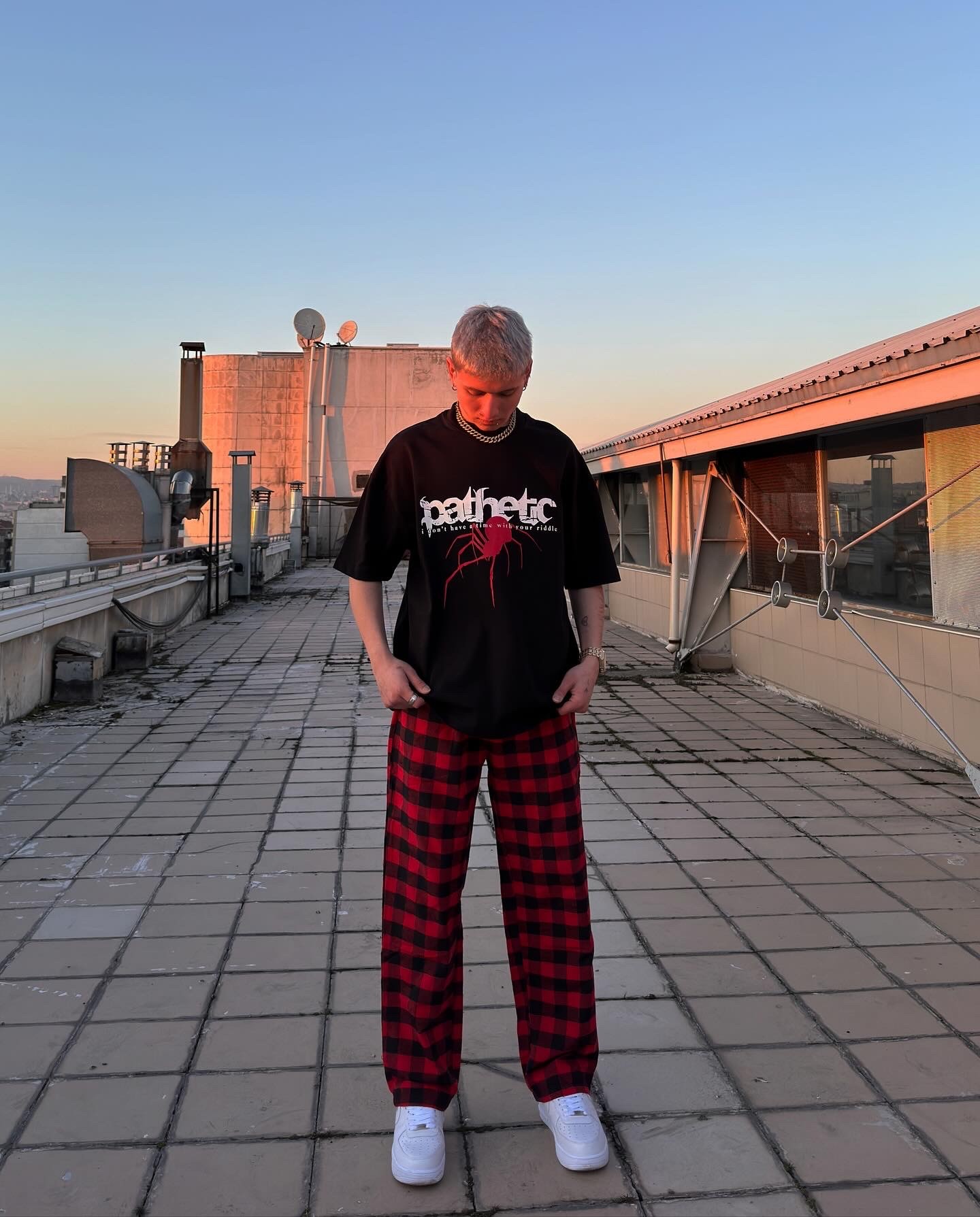 PATHETIC Baskılı Oversize Yüksek Kalite Premium Siyah T-shirt