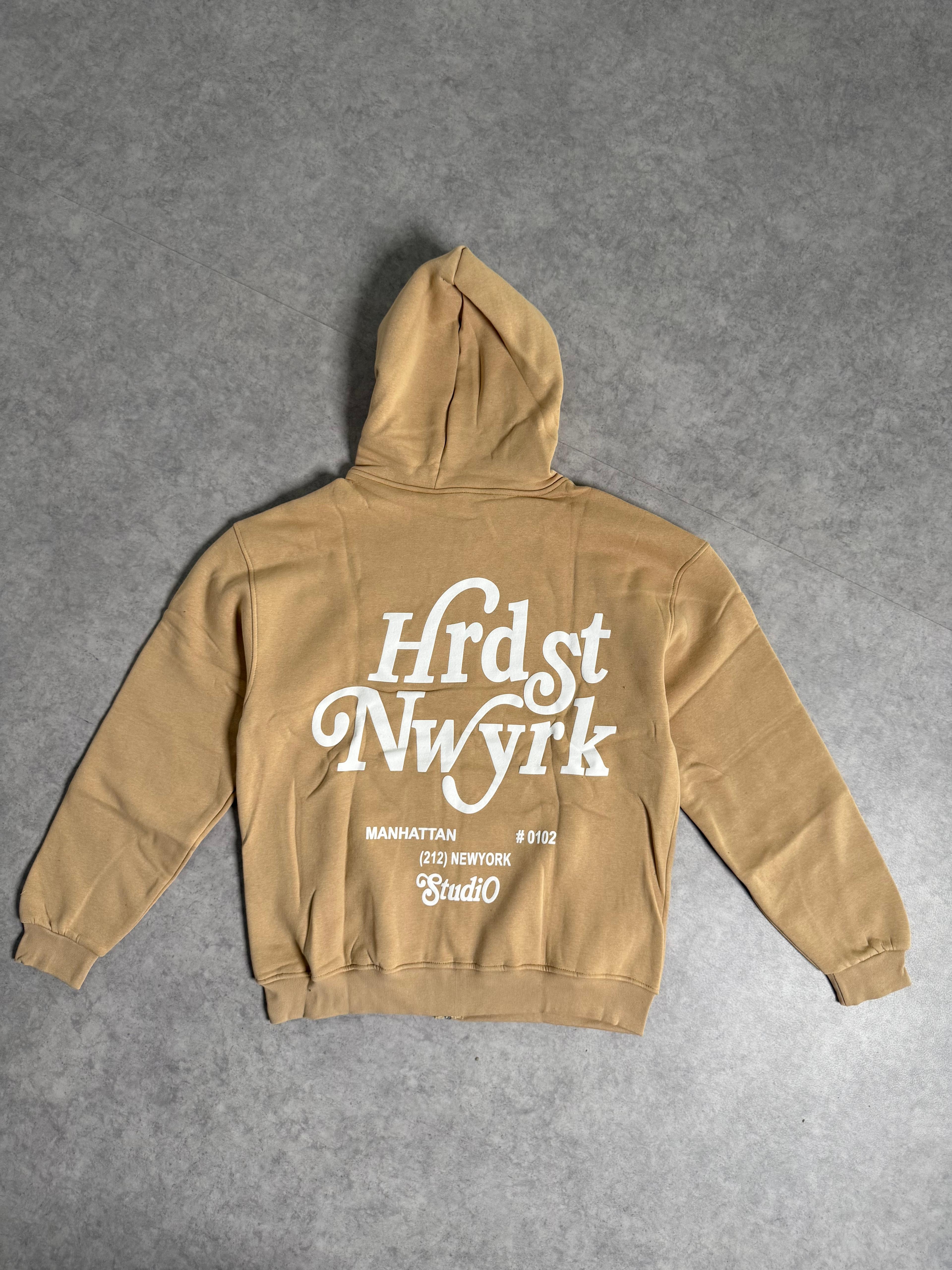 HRDST NWYRK Baskılı Oversize Zipp Hoodie