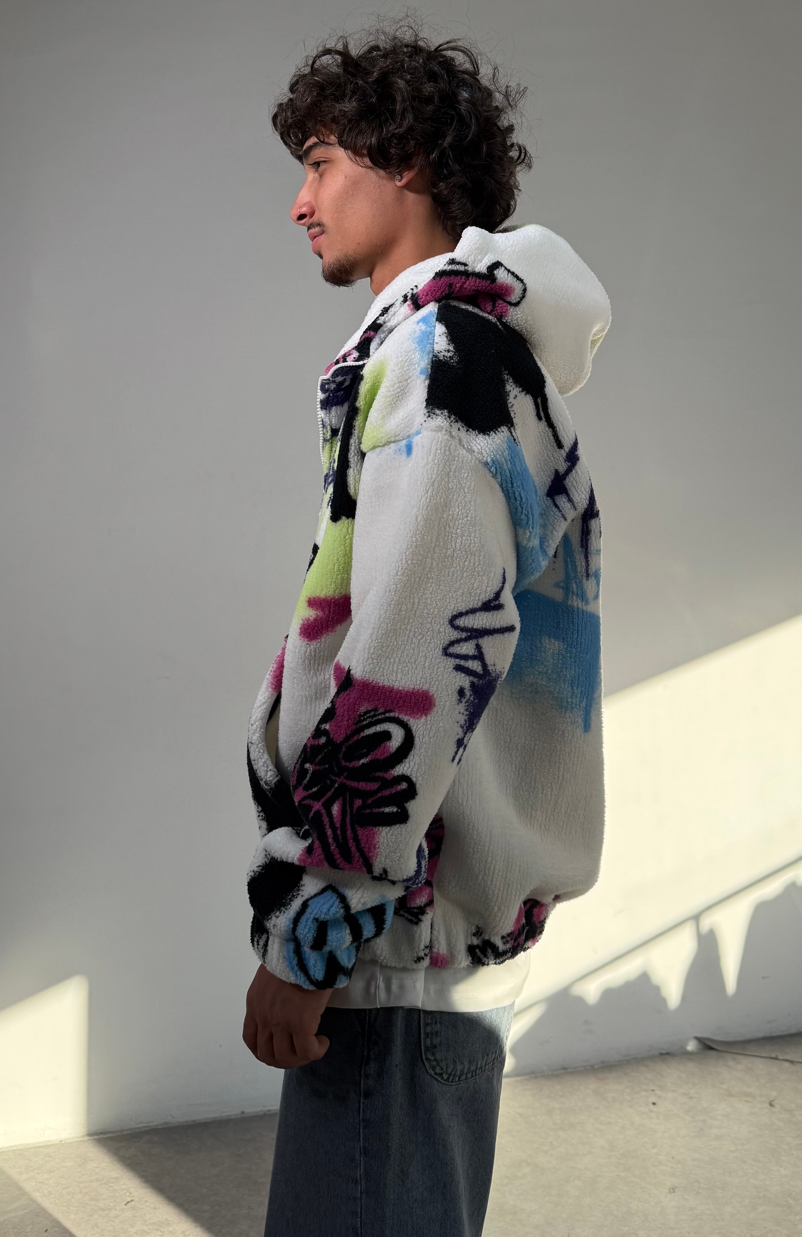 Renkli Oversize Premium Peluş Mont