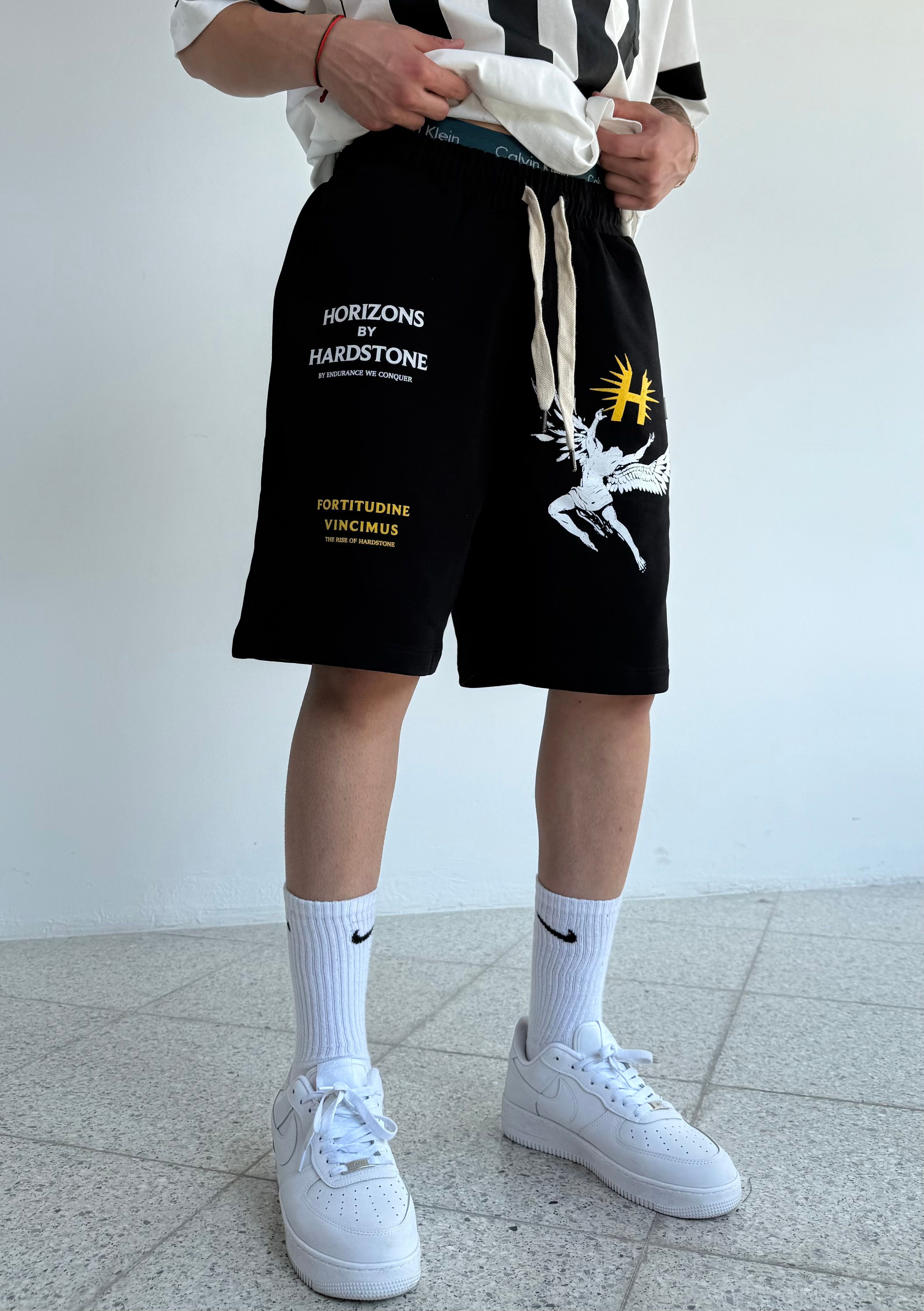 H Baskılı Oversize premium Şort 