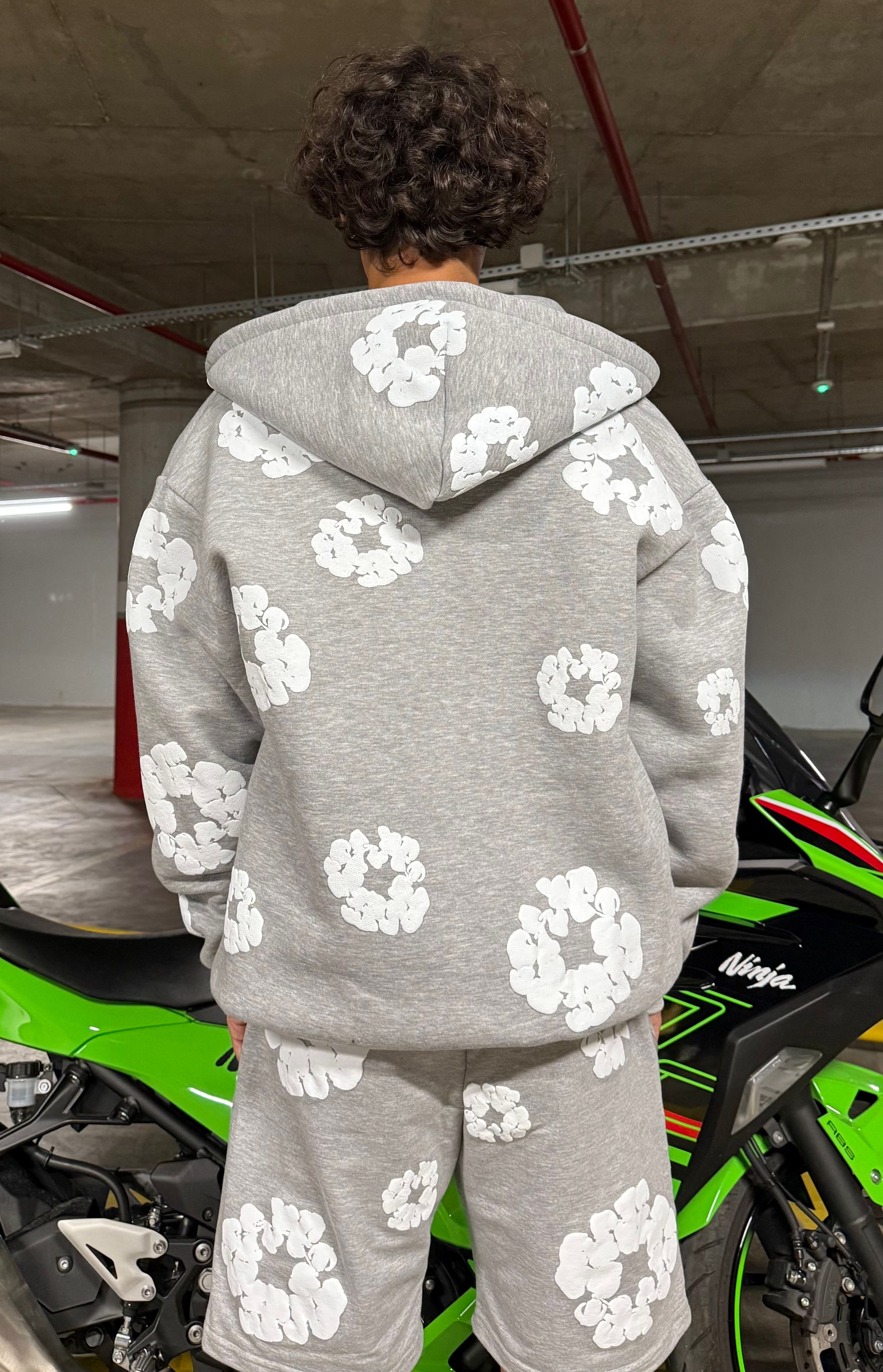 D. Tears Baskılı Oversize Zipp Hoodie