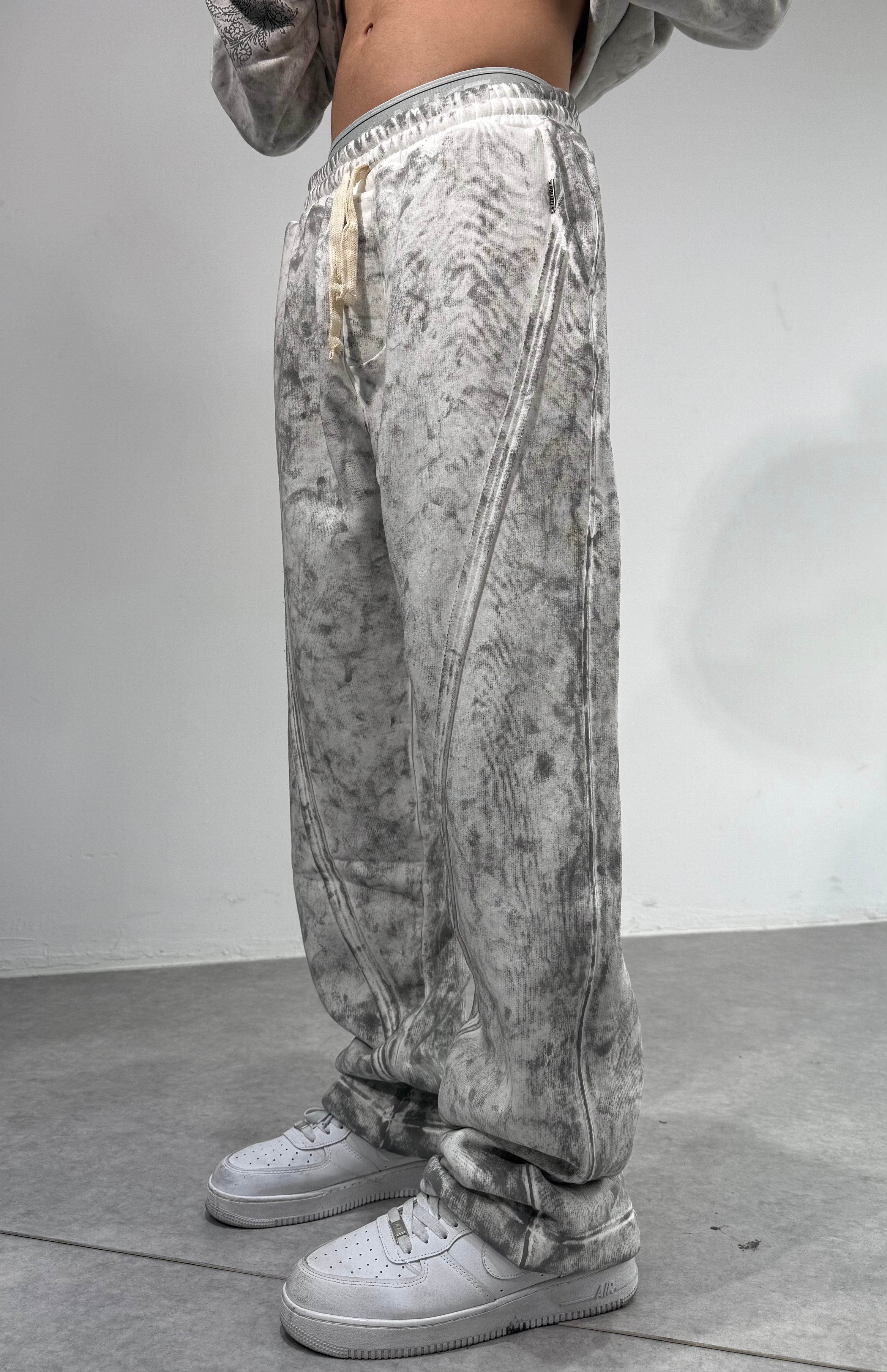 Yıkamalı Oversize Premium Parçalı Baggy Eşofman Altı