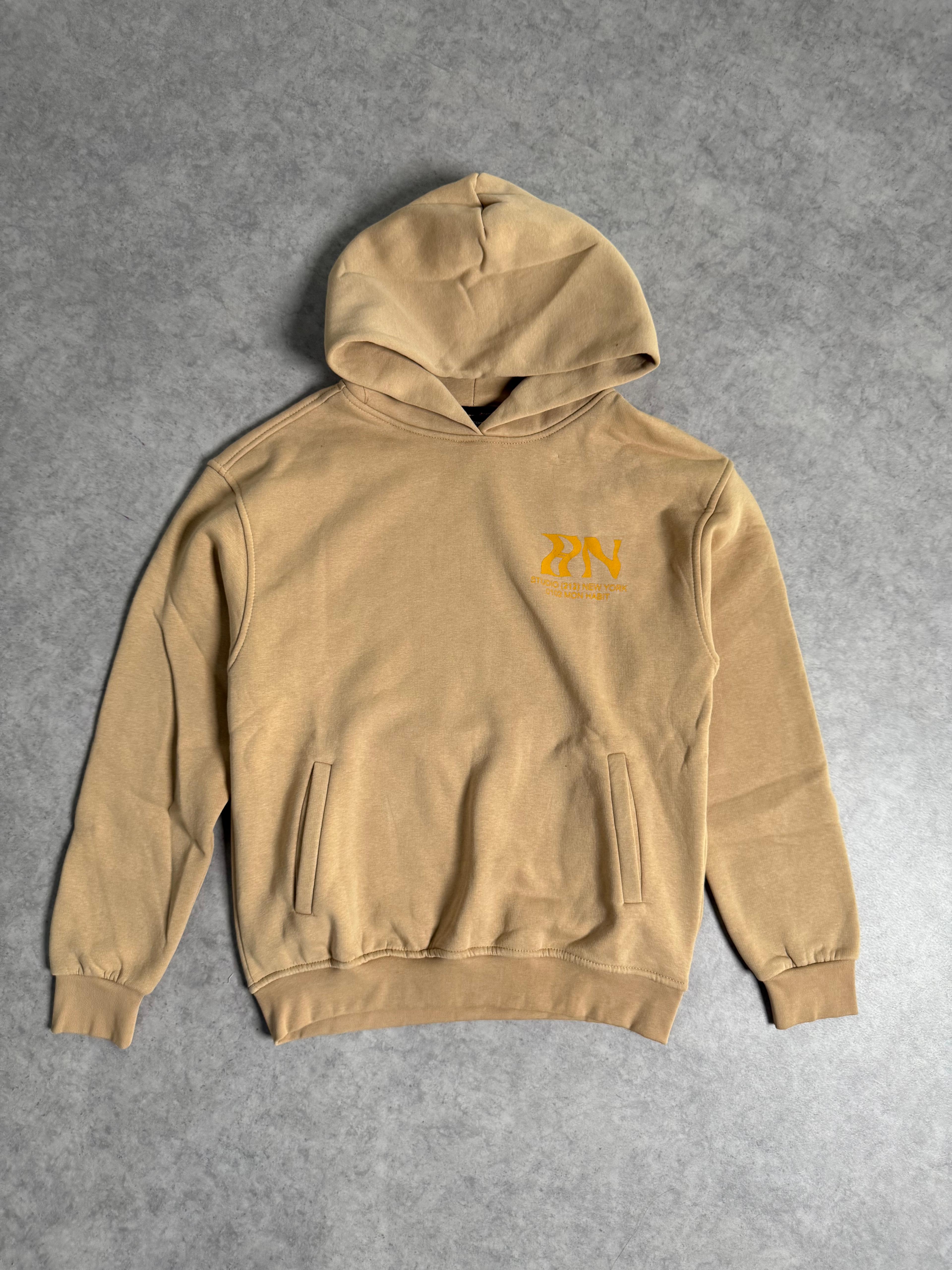 HN Baskılı Oversize Sweatshirt  - bej