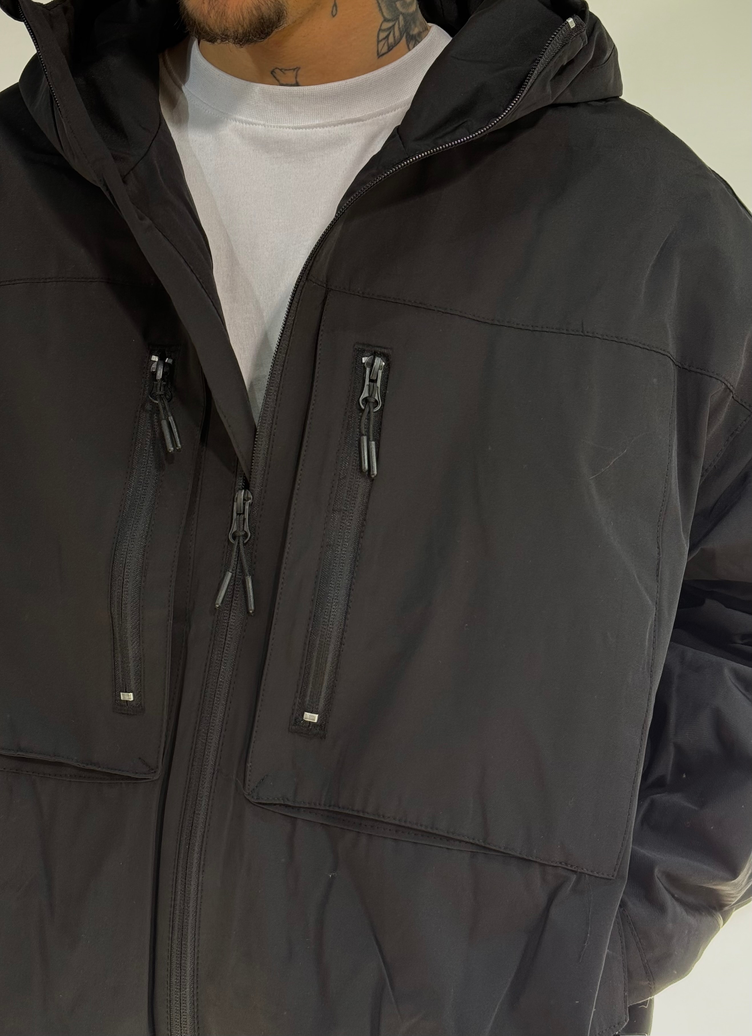 Crop Boy Oversize Astarlı Kapüşonlu Premium Yağmurluk Ceket 