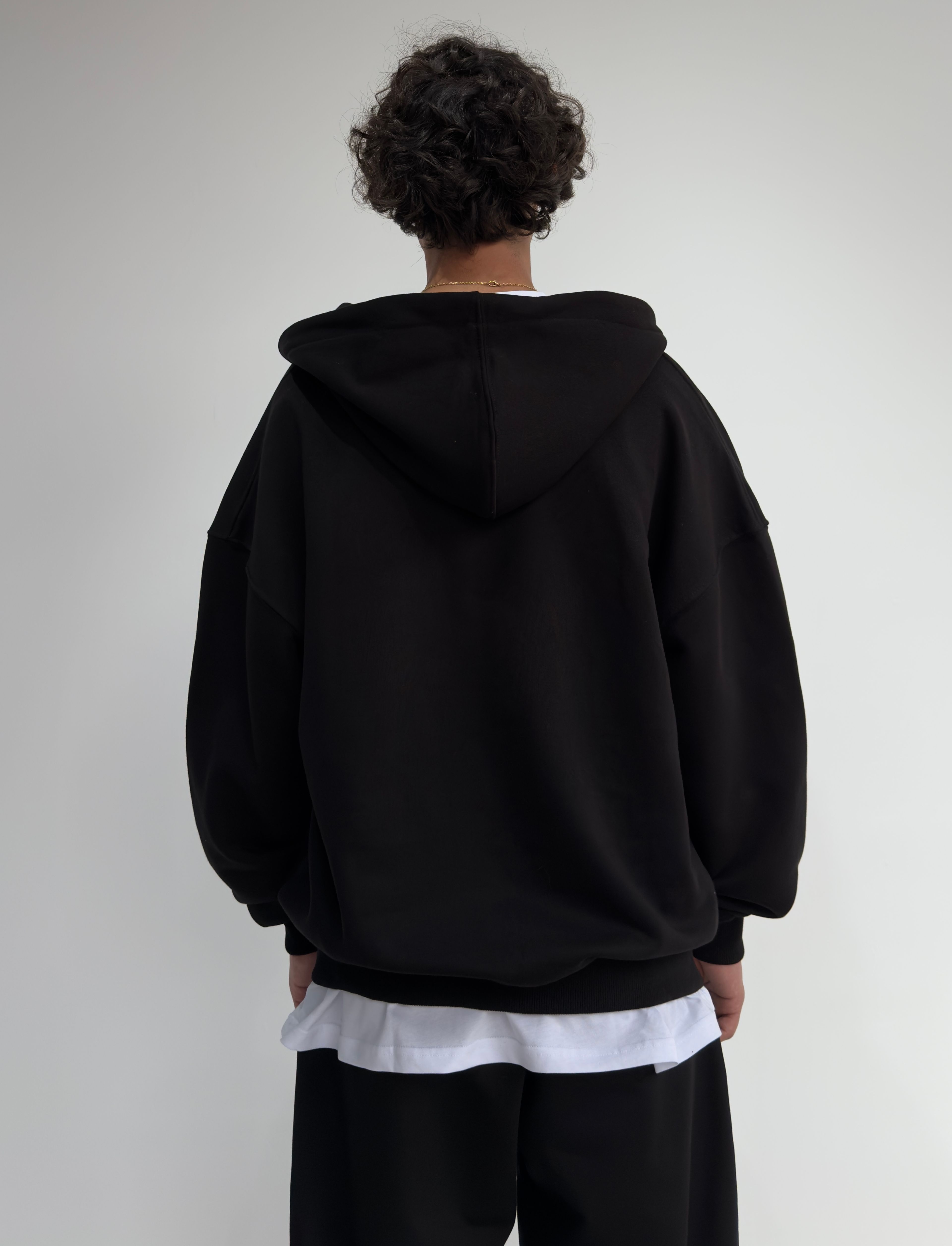 Nakış Detay Mevsimlik Oversize Zipp Hoodie 