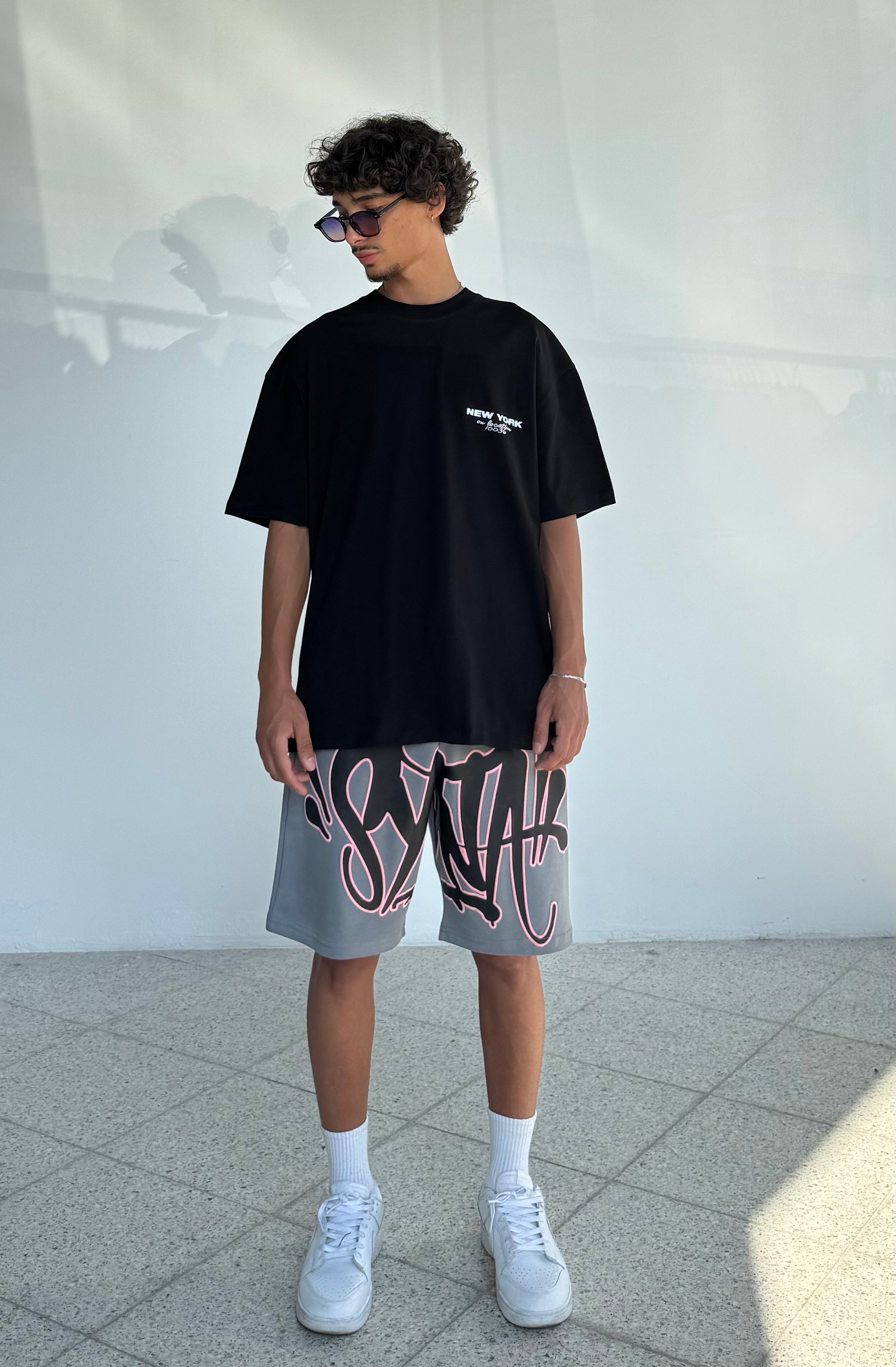 NW YORK Baskılı Crop Boy Oversize Tişört