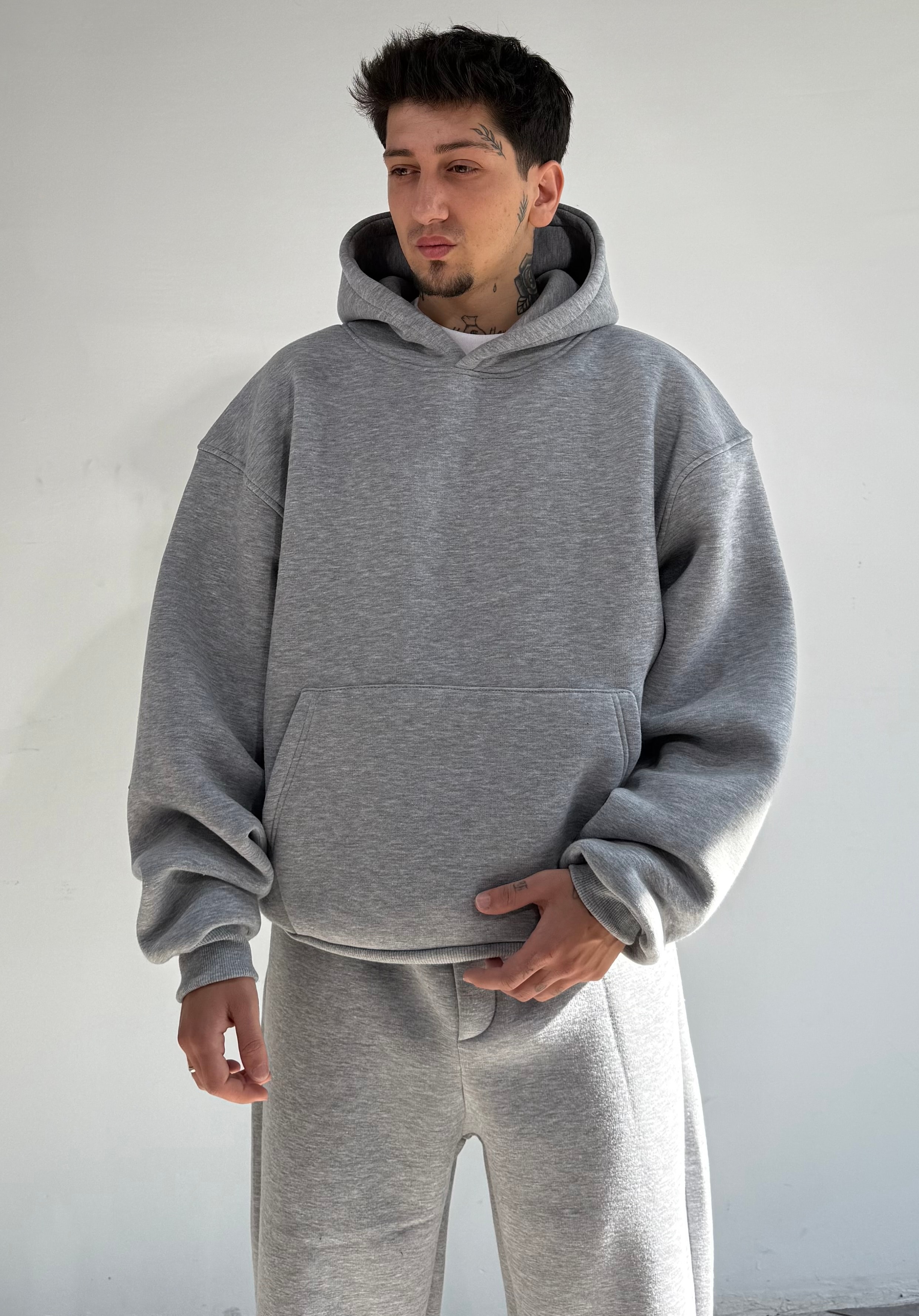 Basic Oversize Sweatshirt  - Gri