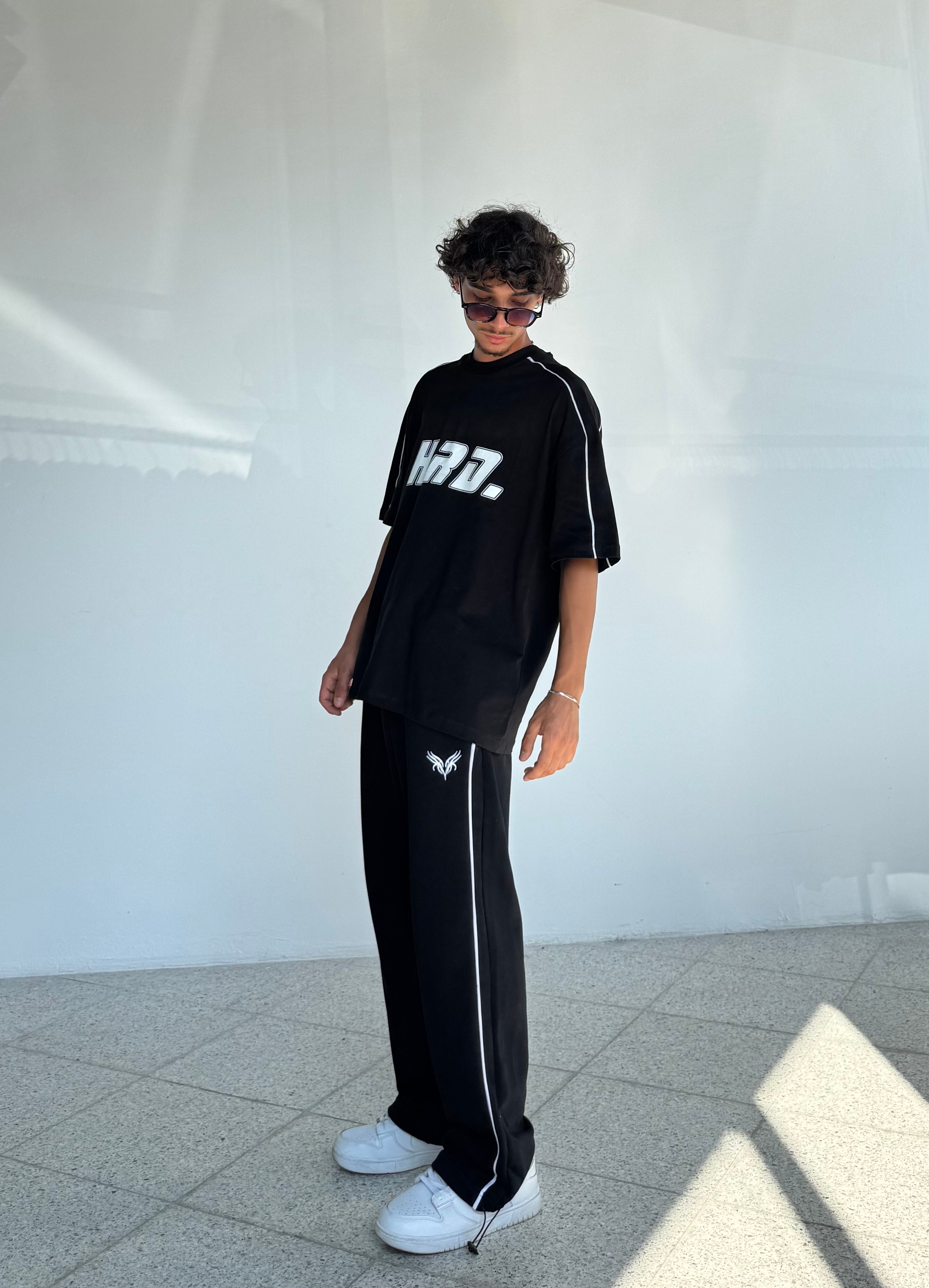 HRD Baskılı Biye Geçişli Oversize Tişört 