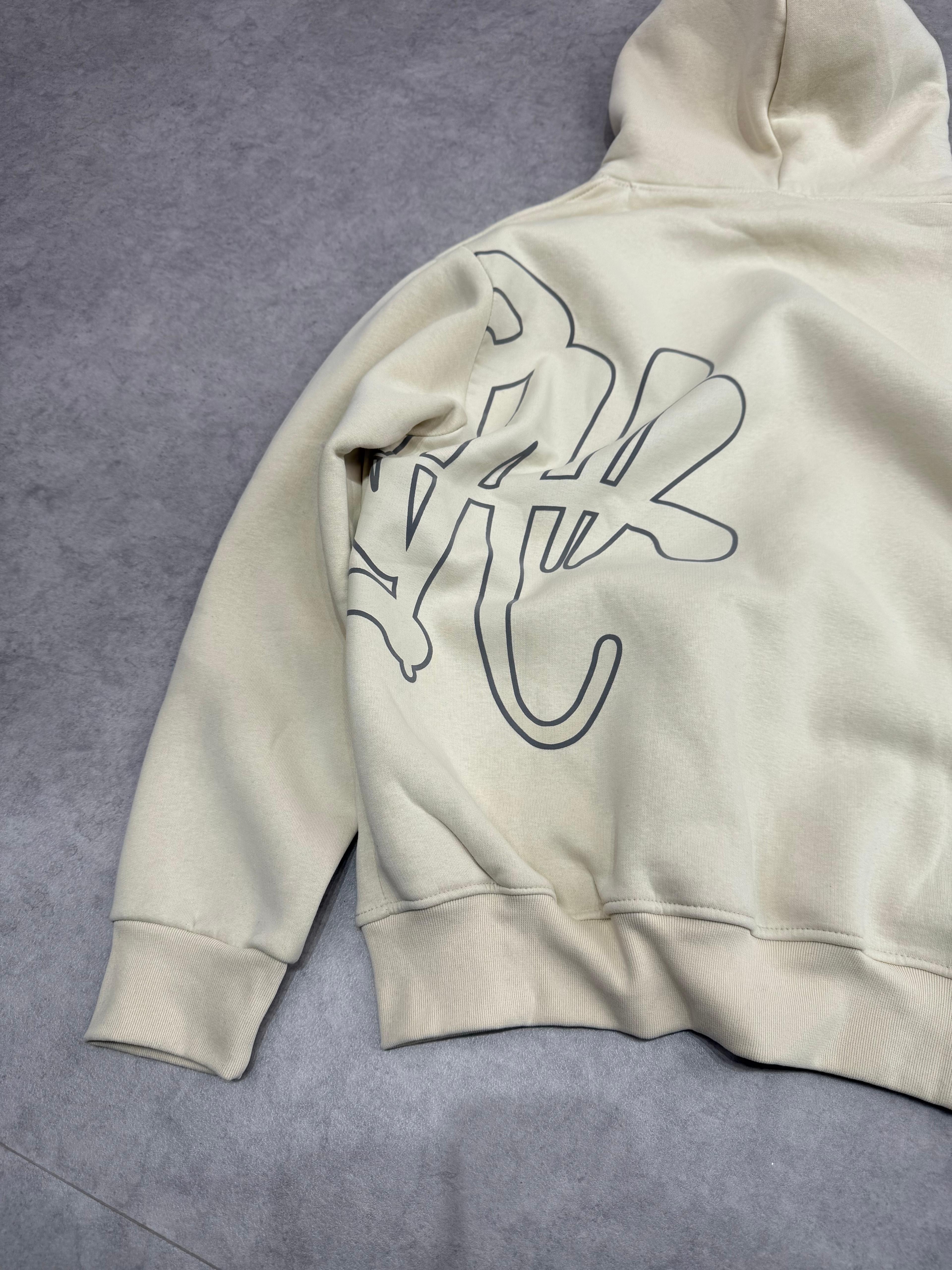 S Baskılı Oversize Zipp Hoodie 