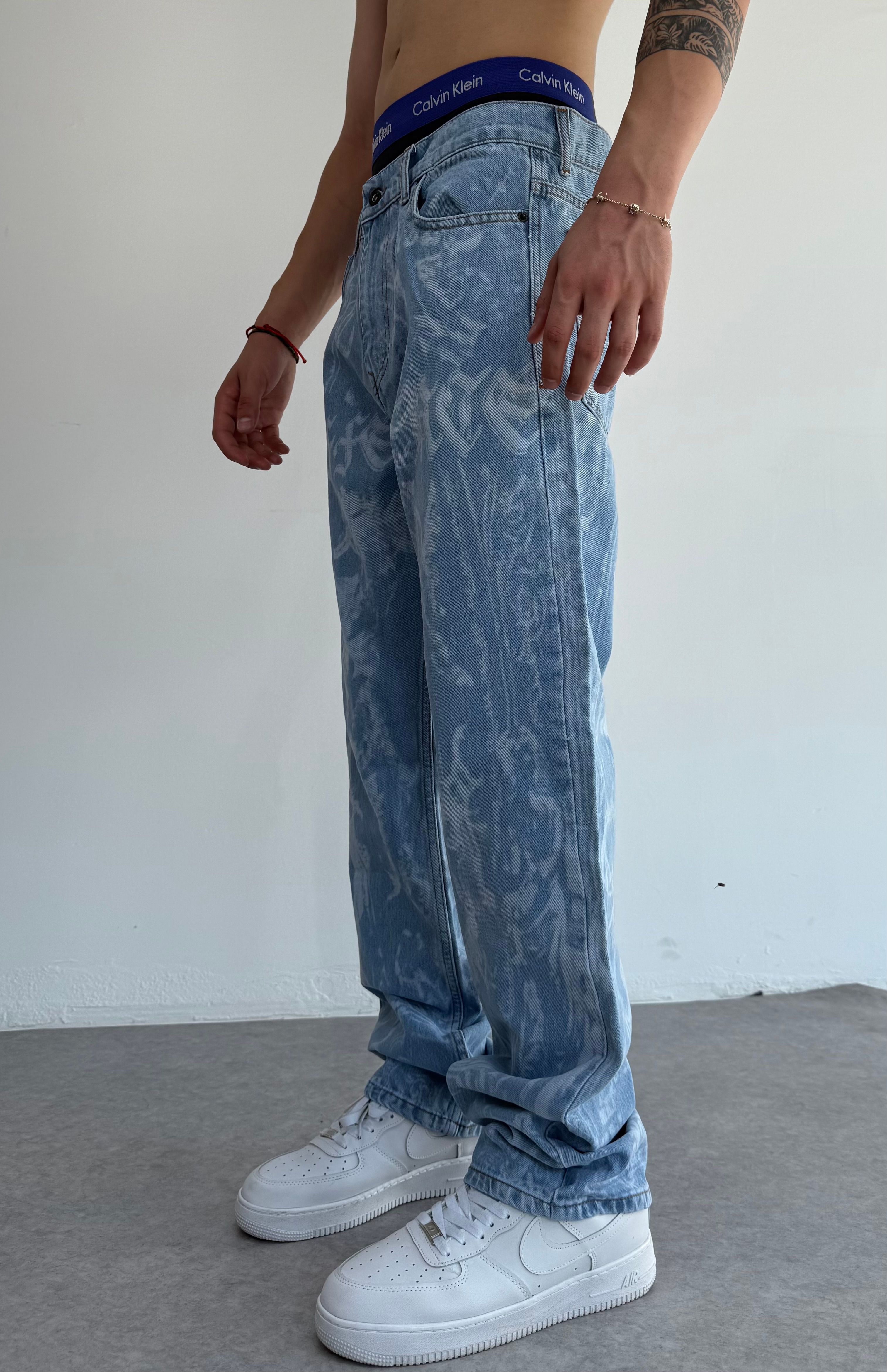 Full Lazer Desenli Bol Baggy Kalıp Premium Pantolon
