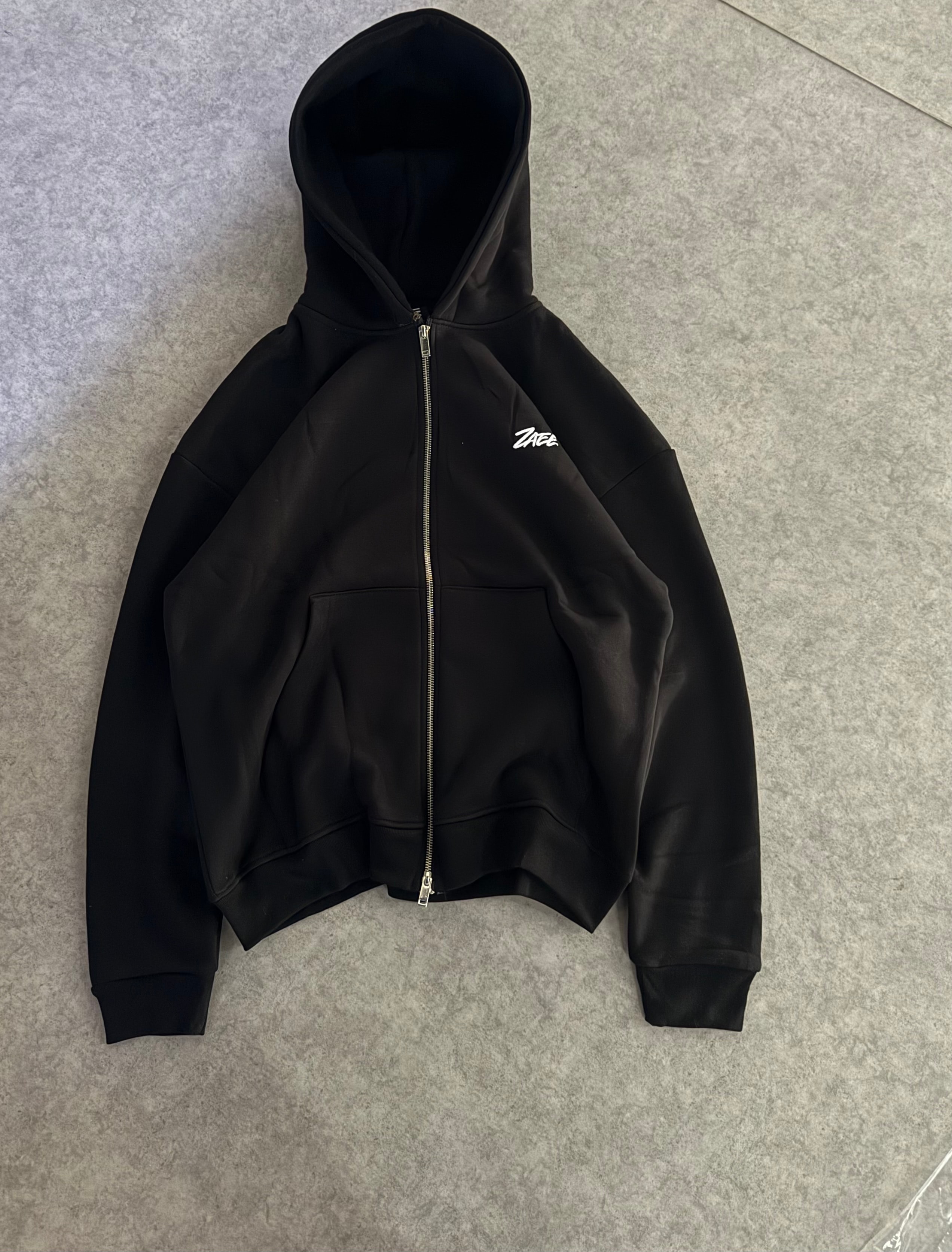 ZAEE Double Zipp Oversize Hoodie - Siyah