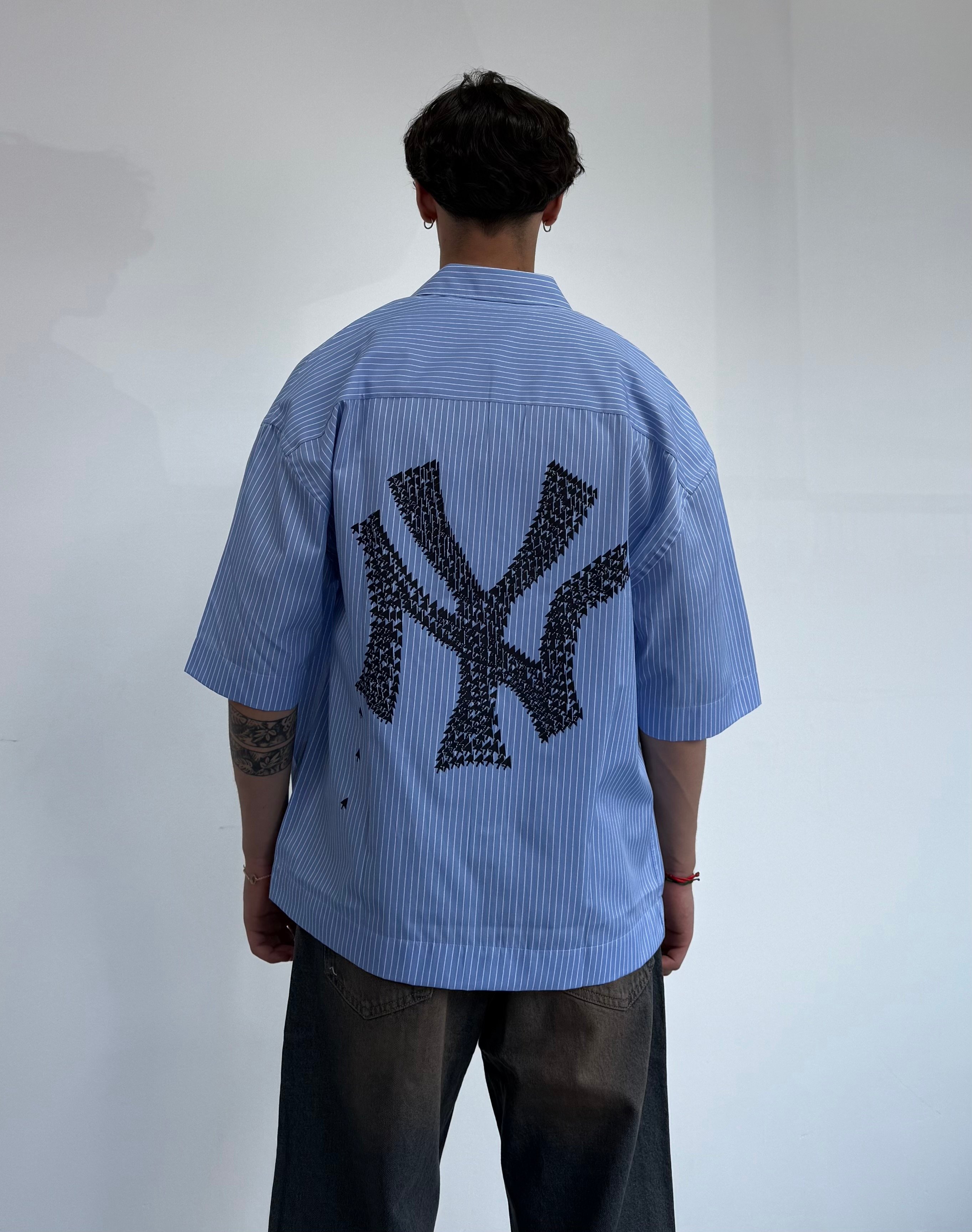 NY Baskılı Oversize kısa Kollu Gömlek