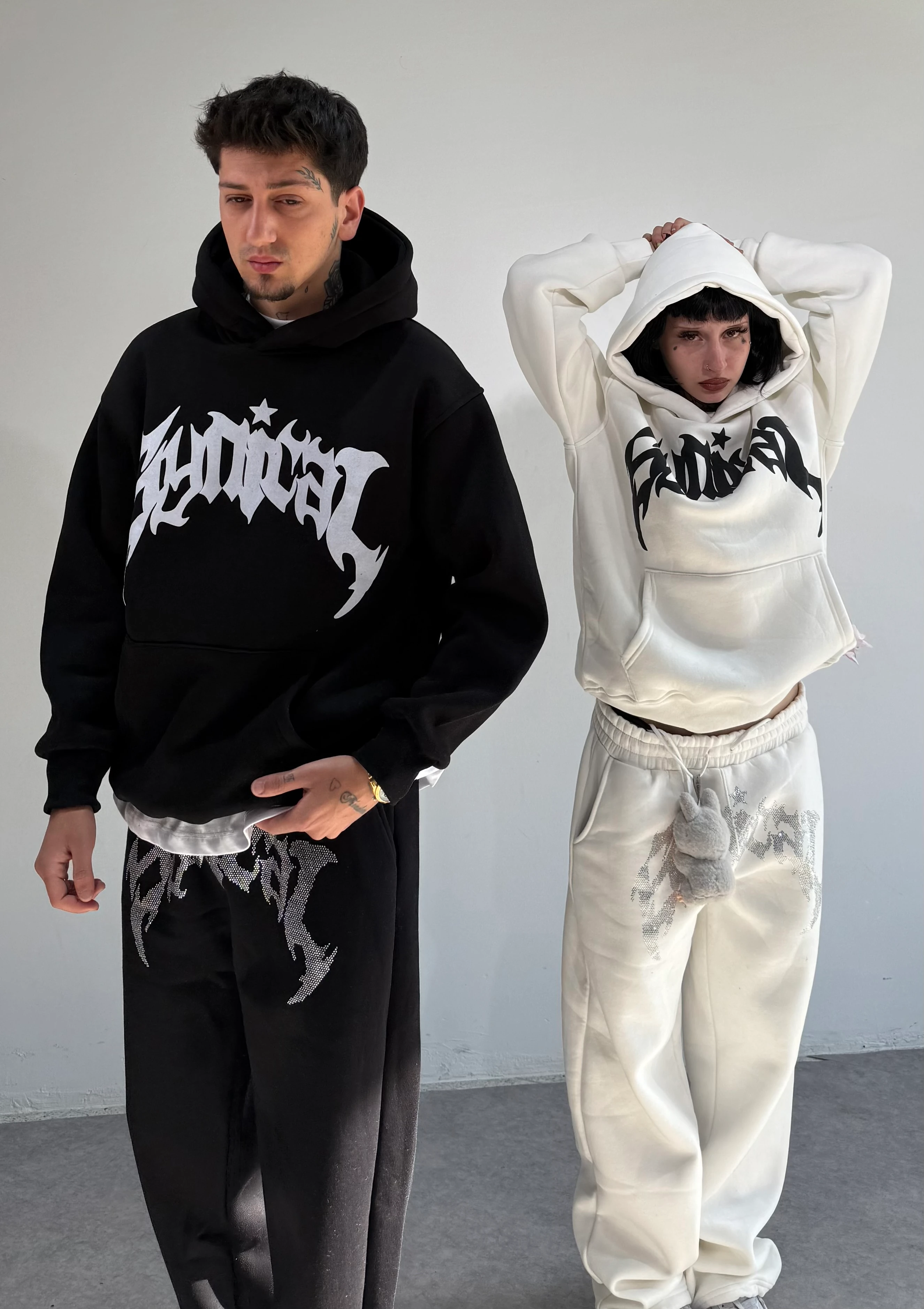 Taşlı Kanatlı Oversize Eşofman Takımı 