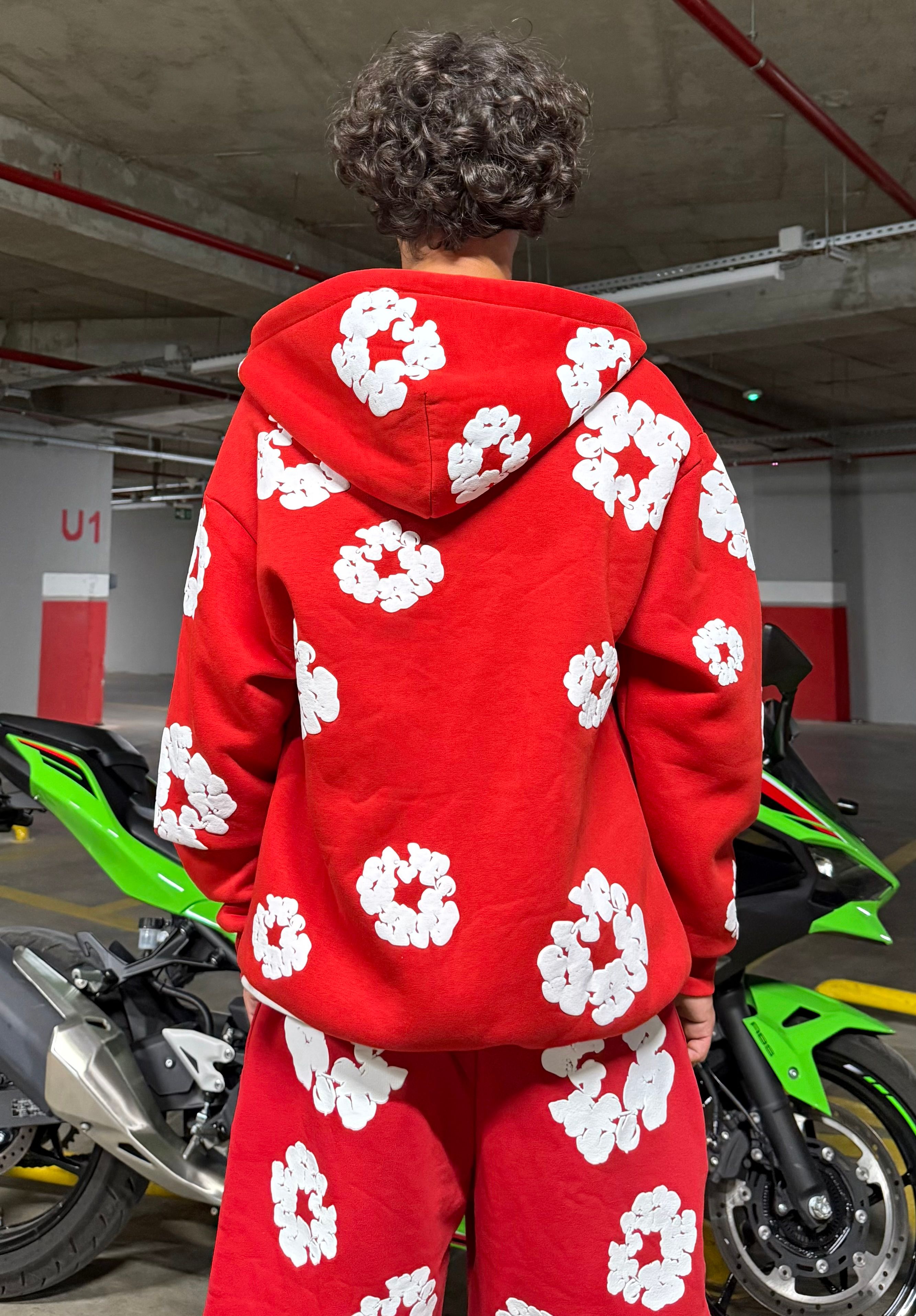 D. Tears Baskılı Oversize Zipp Hoodie
